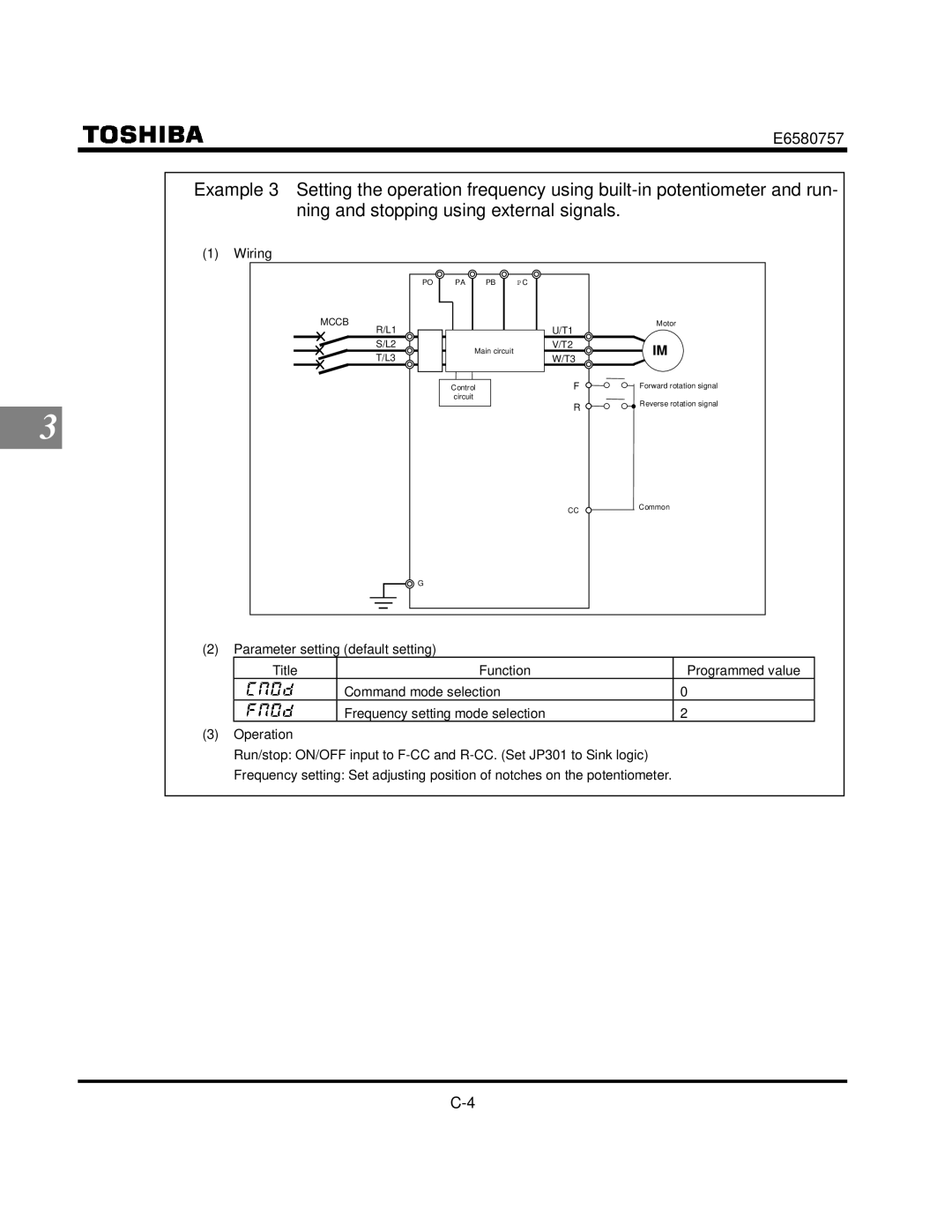 Toshiba VF-S9 manual Mccb 