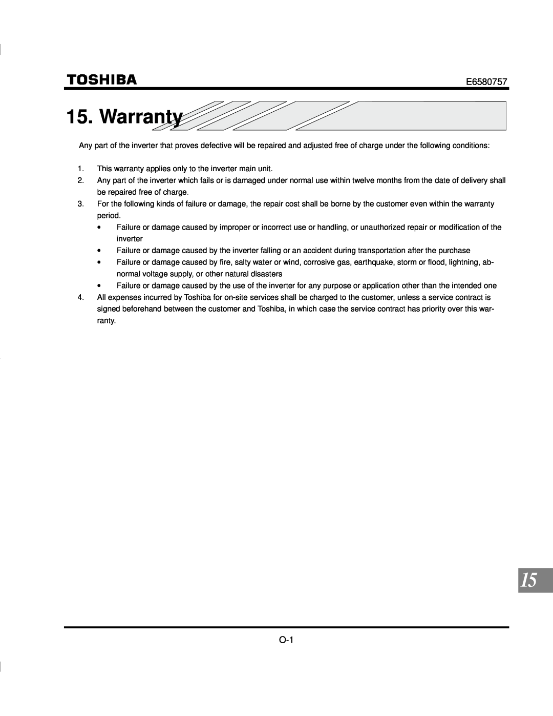 Toshiba VF-S9 manual Warranty 