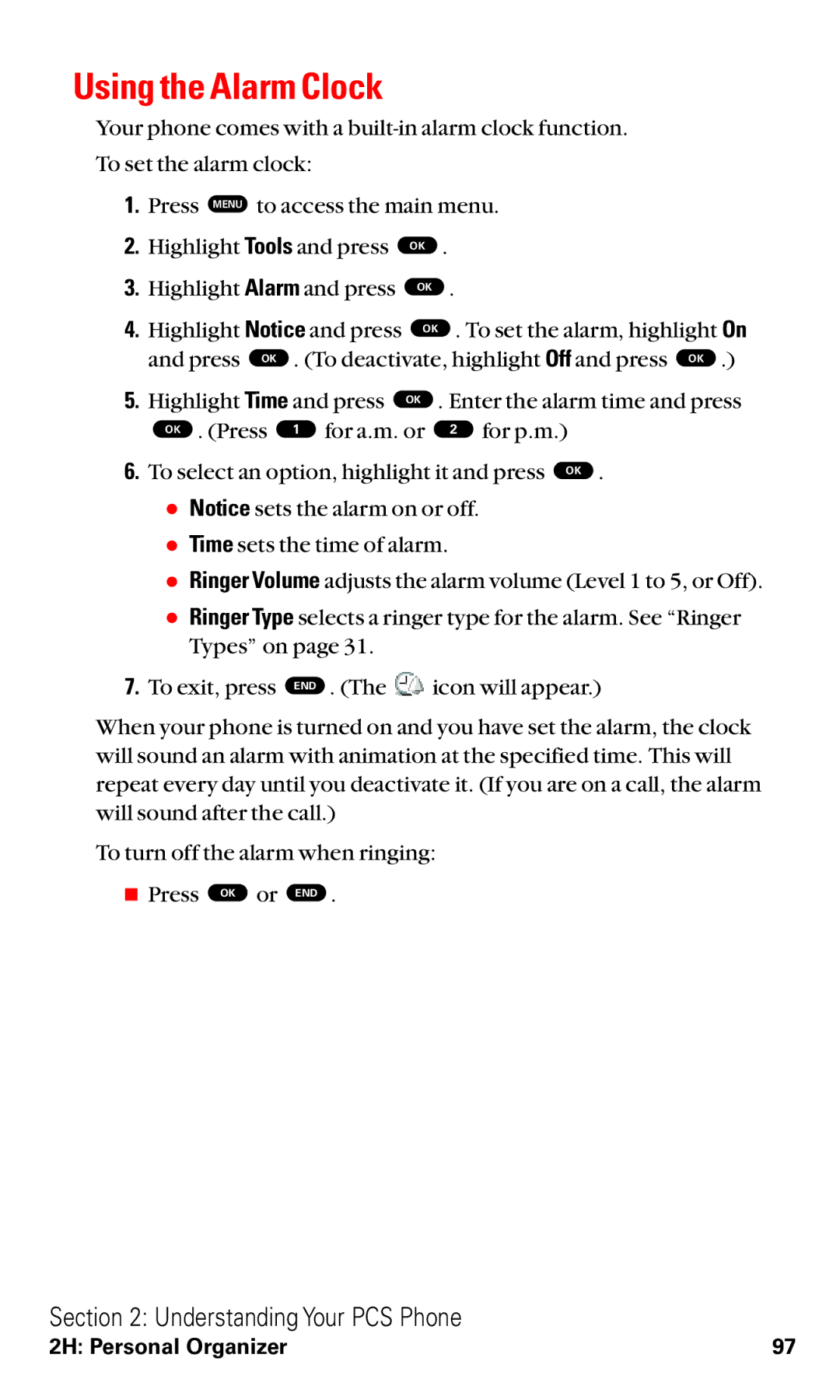 Toshiba VM4050 manual Using the Alarm Clock 