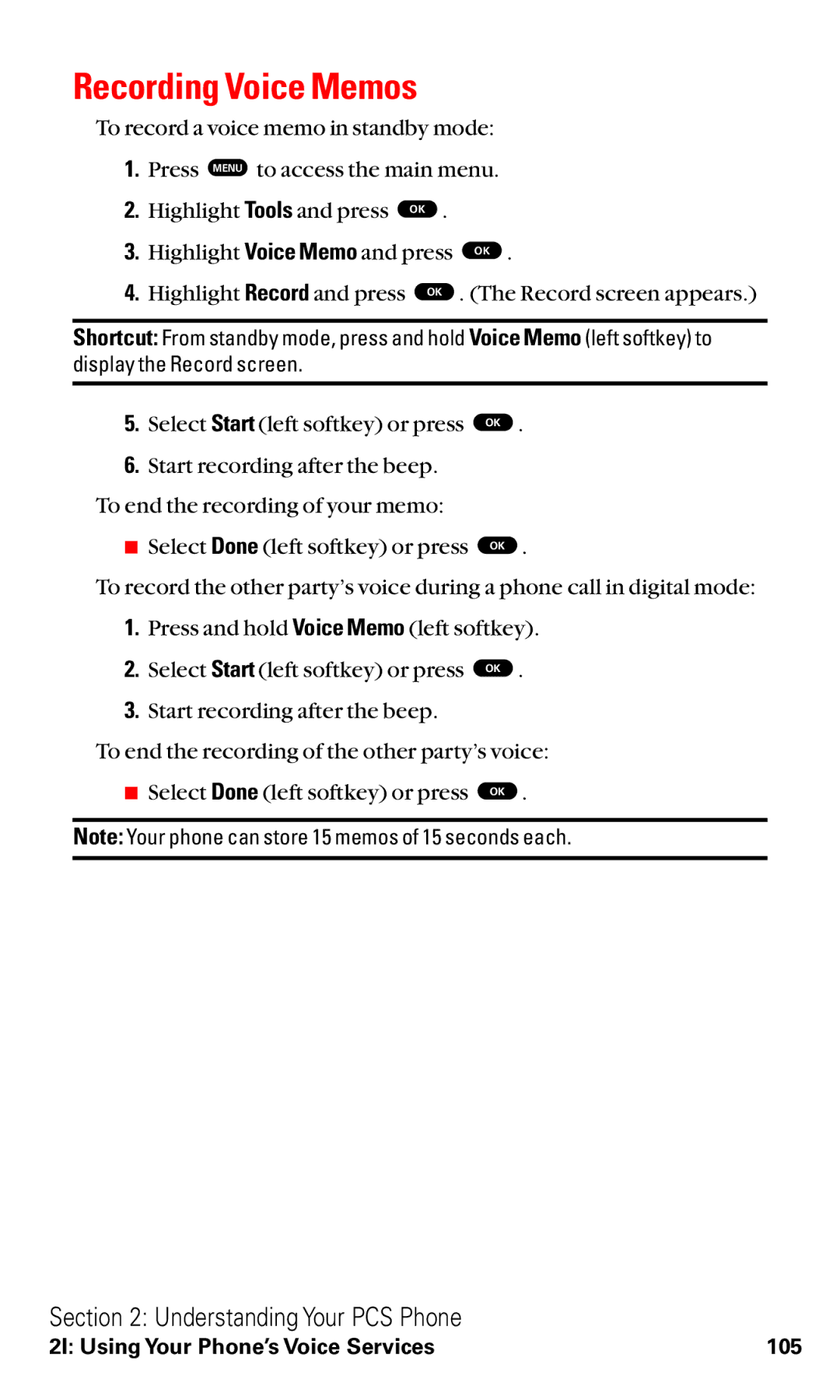 Toshiba VM4050 manual Recording Voice Memos 