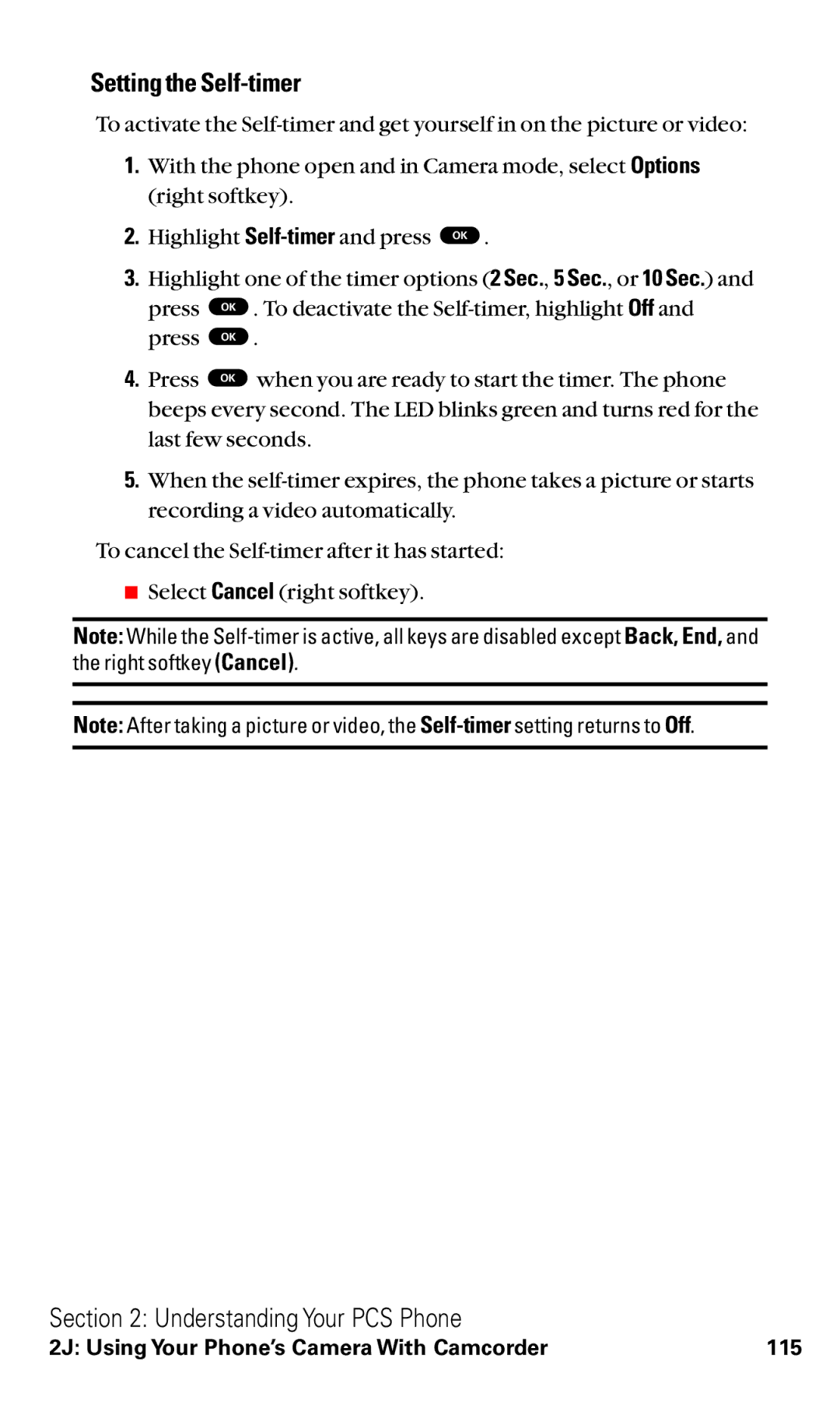 Toshiba VM4050 manual Setting the Self-timer 