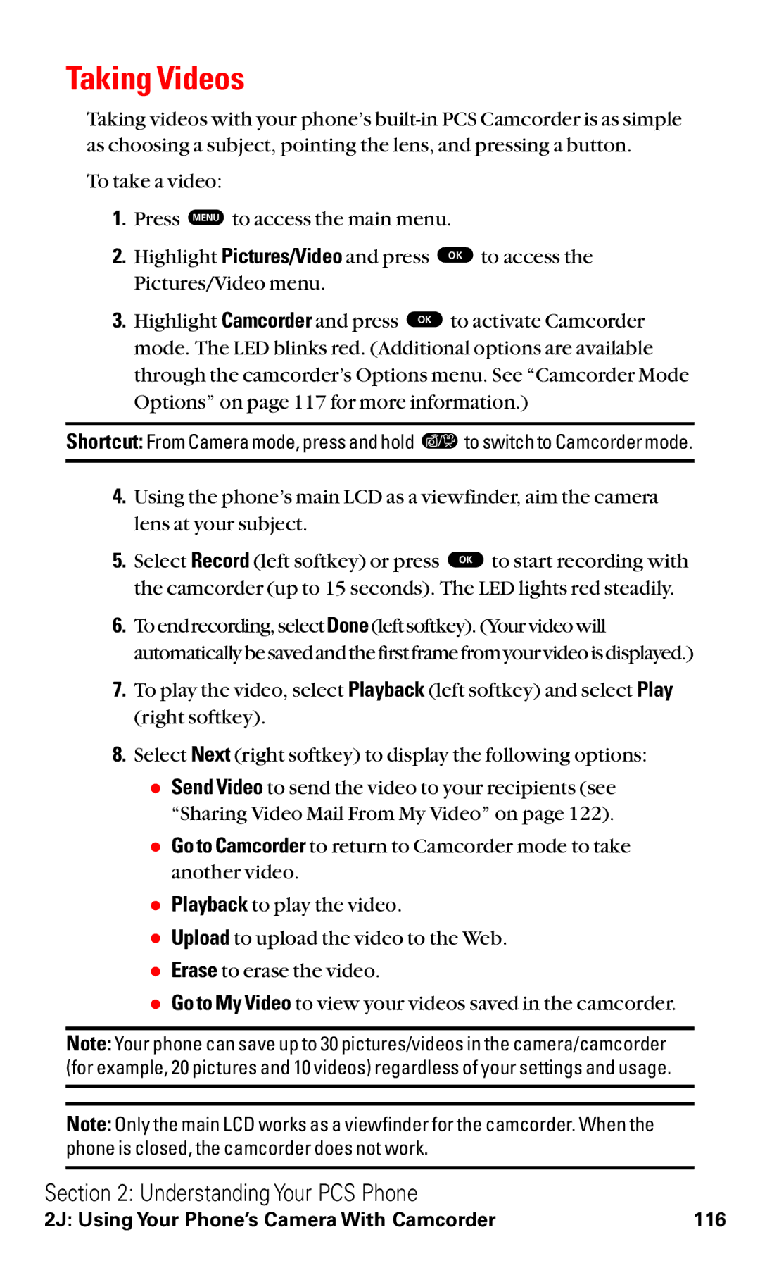 Toshiba VM4050 manual Taking Videos 