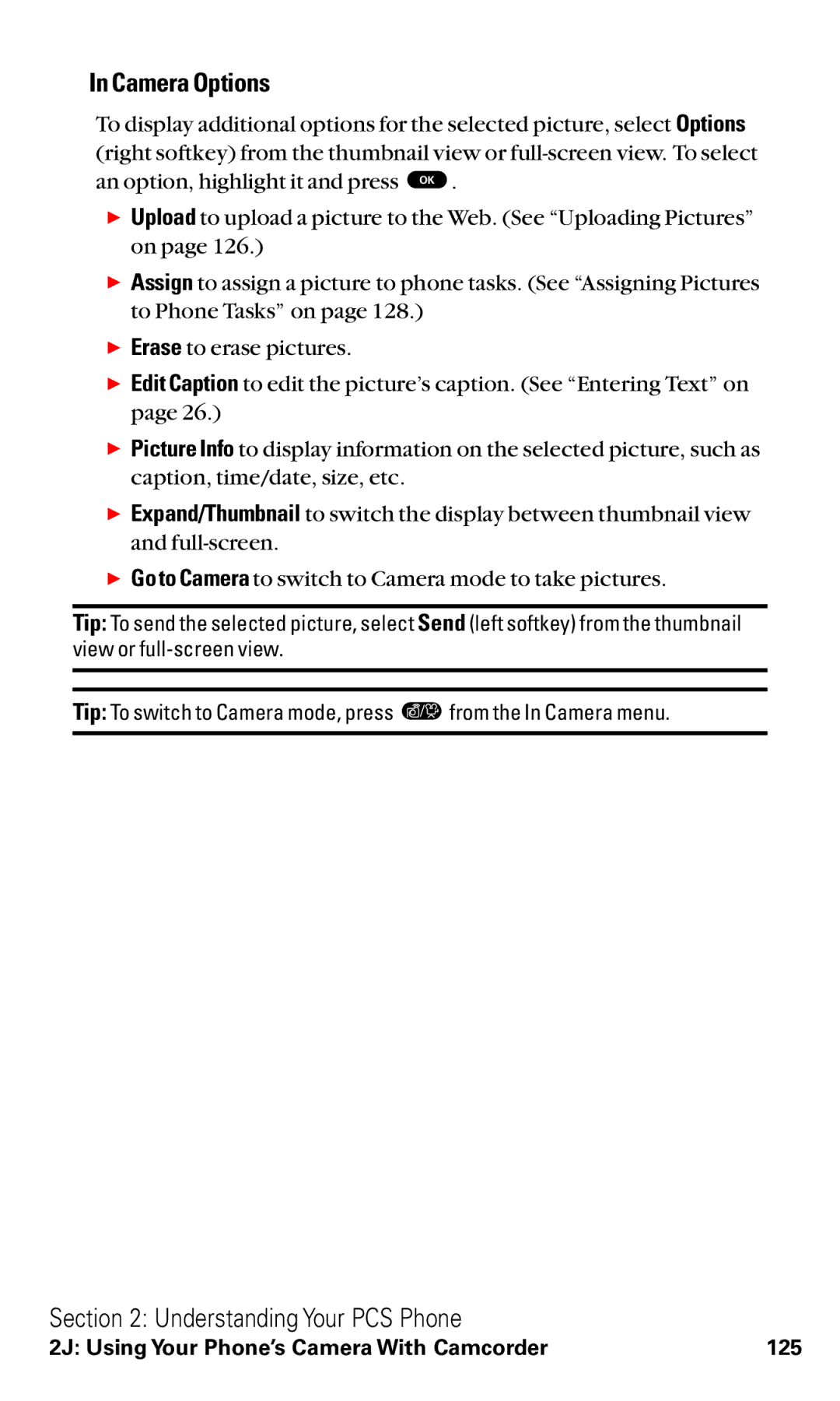 Toshiba VM4050 manual Camera Options 