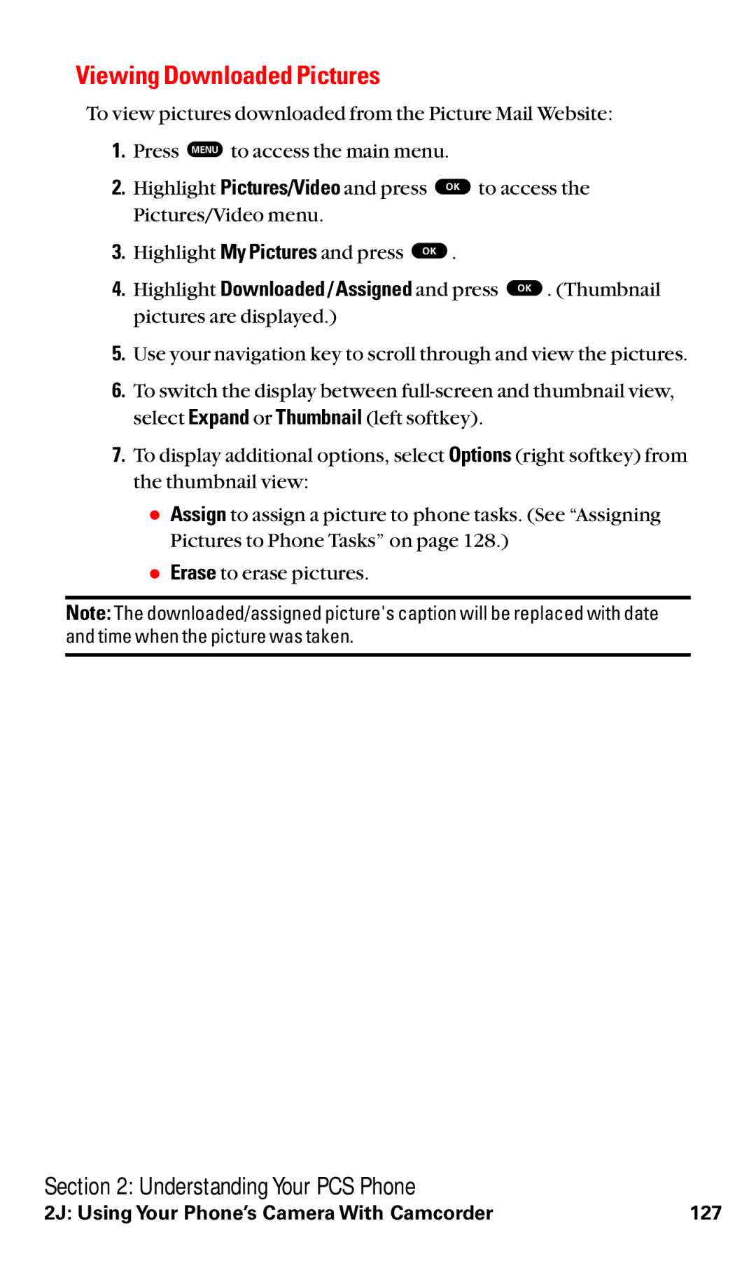 Toshiba VM4050 manual Viewing Downloaded Pictures 