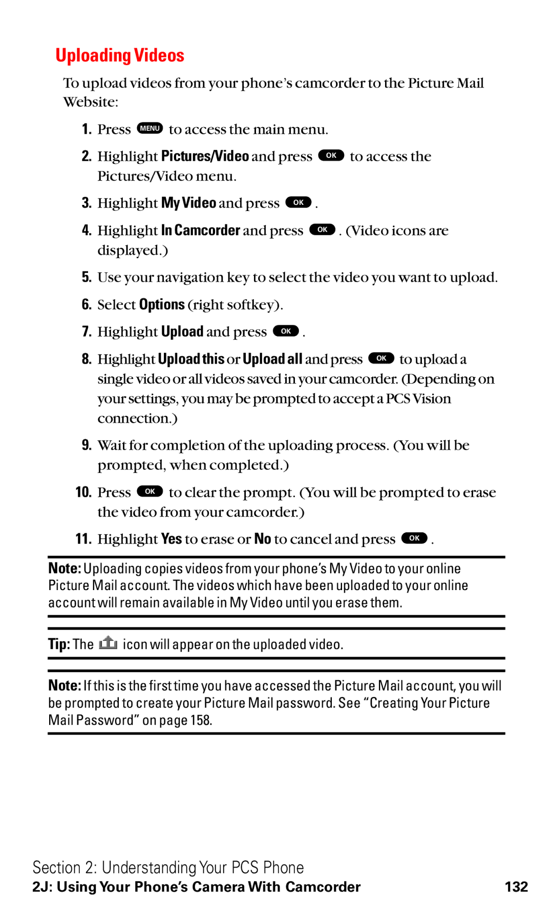 Toshiba VM4050 manual Uploading Videos 