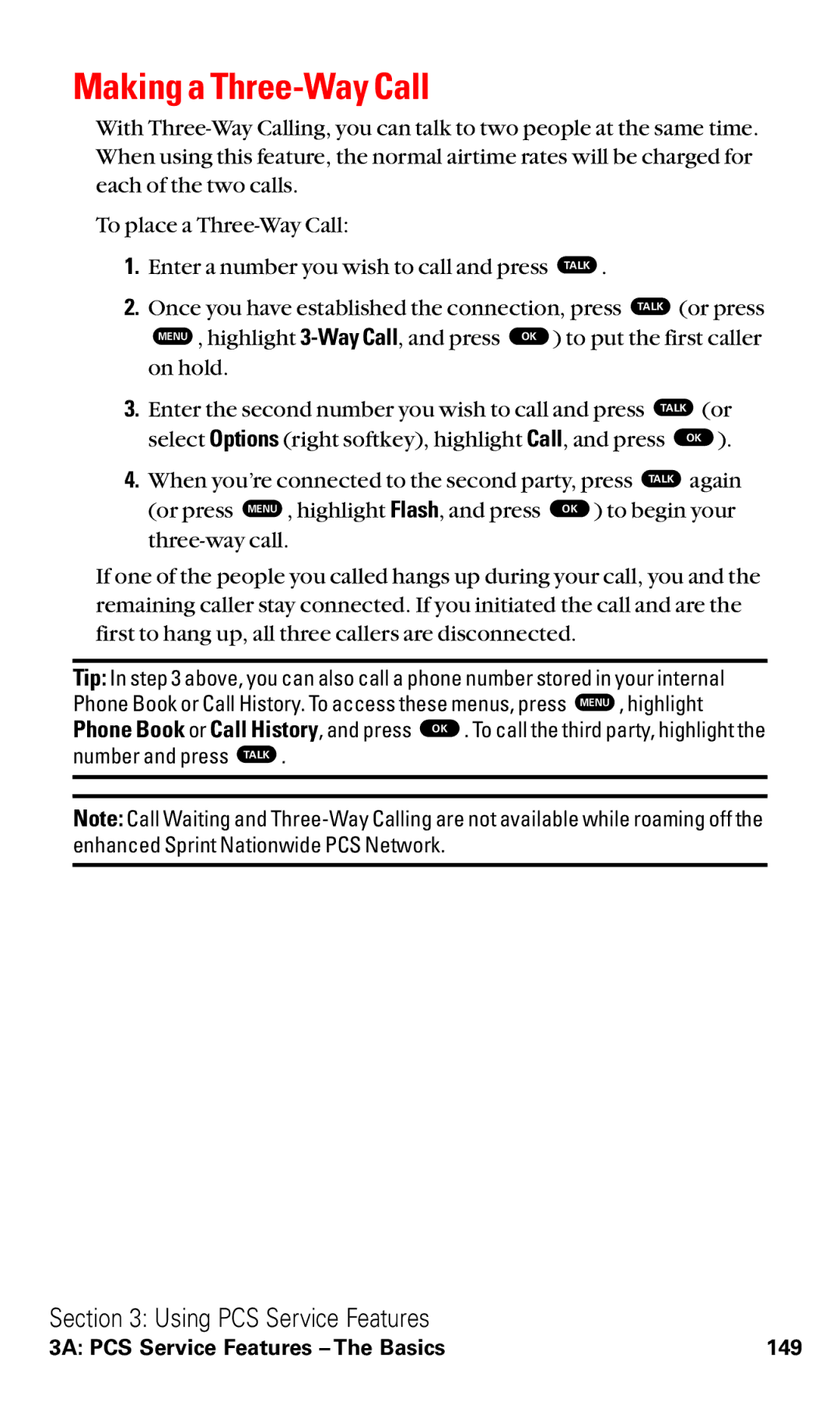 Toshiba VM4050 manual Making a Three-Way Call 