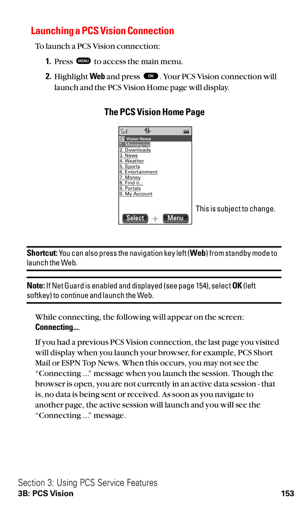 Toshiba VM4050 manual Launching a PCS Vision Connection, PCS Vision Home 