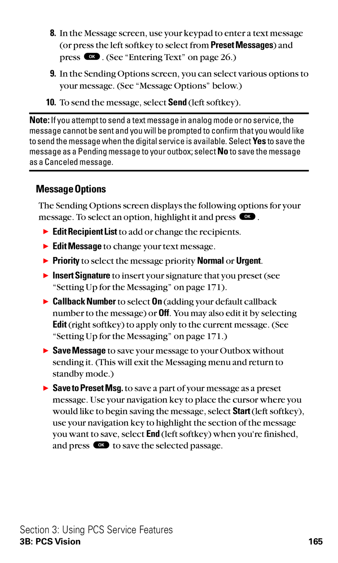 Toshiba VM4050 manual Message Options 