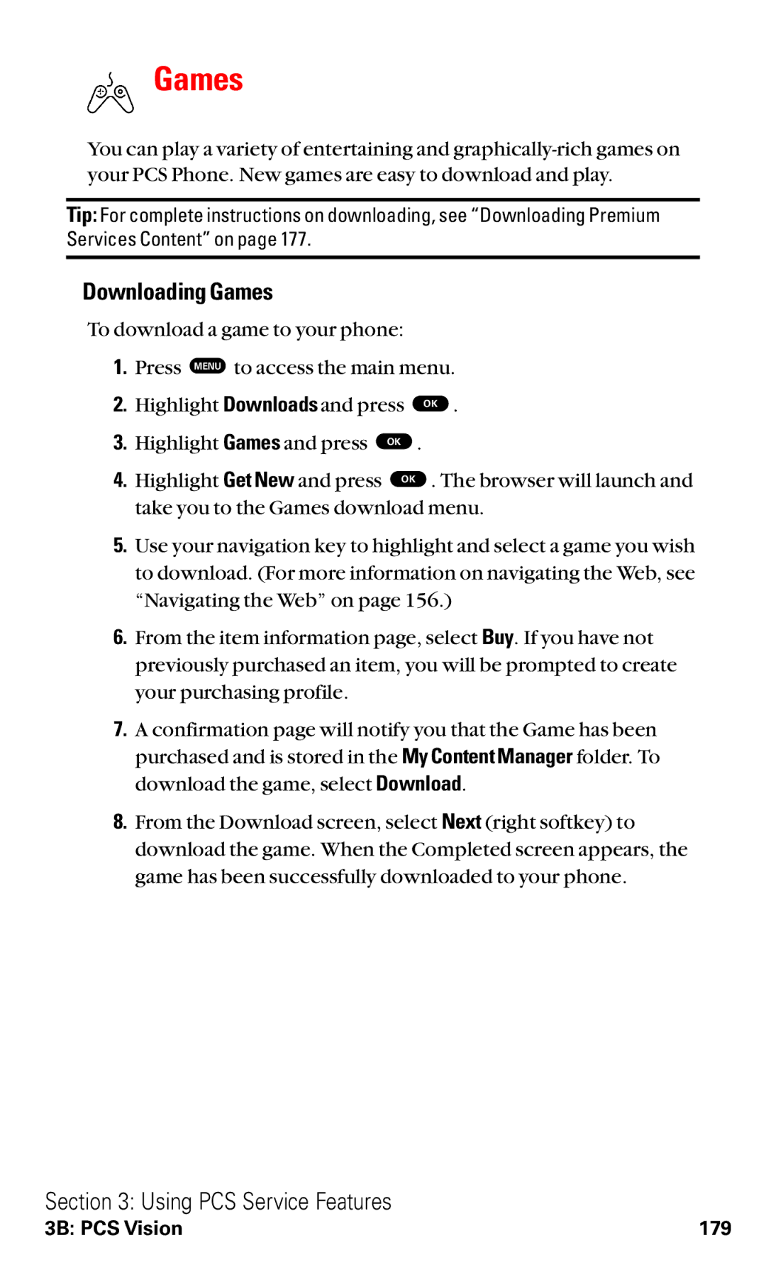 Toshiba VM4050 manual Downloading Games 