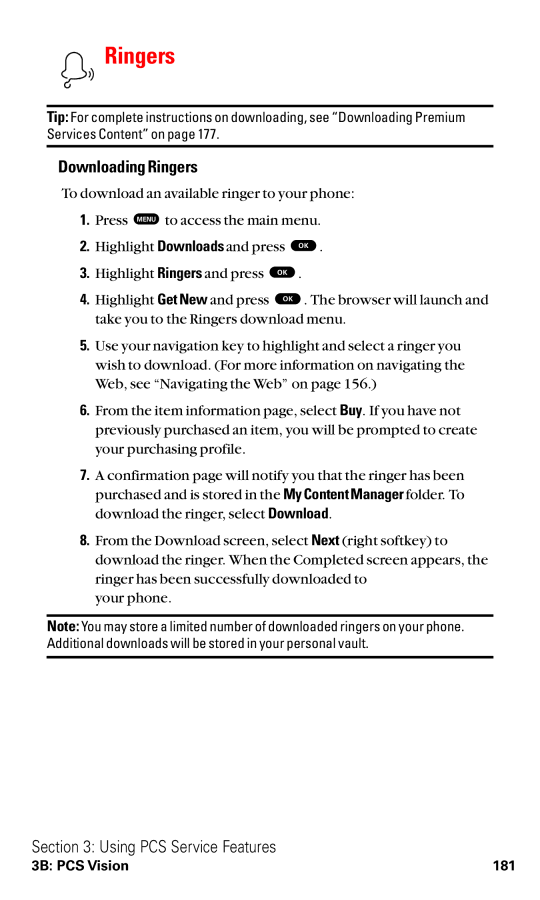 Toshiba VM4050 manual Downloading Ringers 