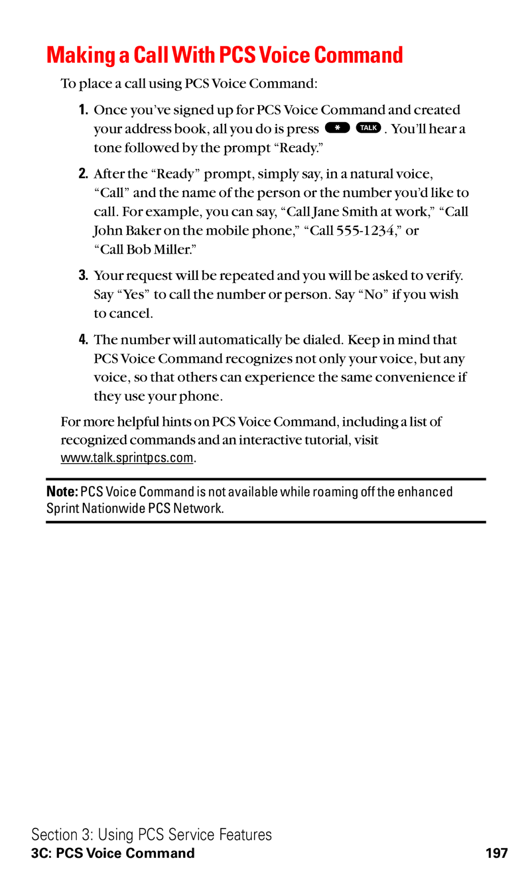 Toshiba VM4050 manual Making a Call With PCS Voice Command 