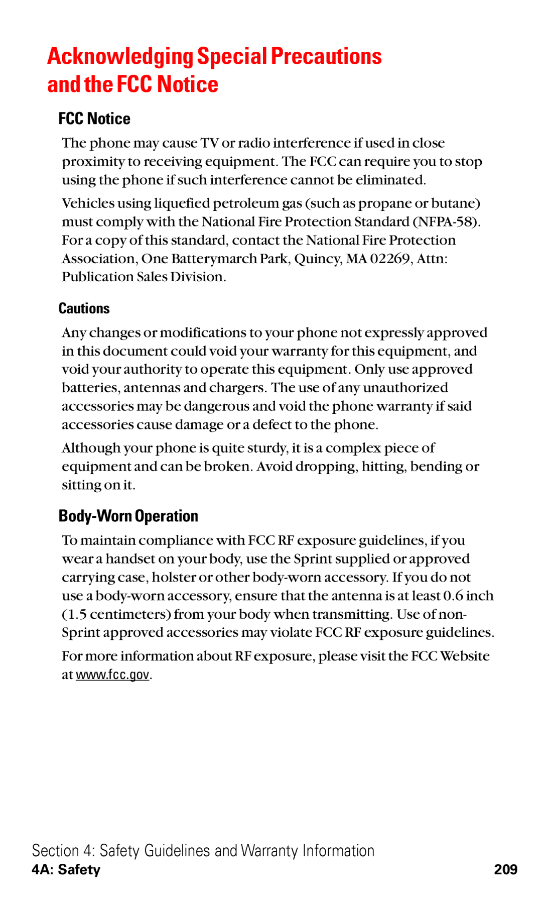 Toshiba VM4050 manual FCC Notice, Body-Worn Operation 