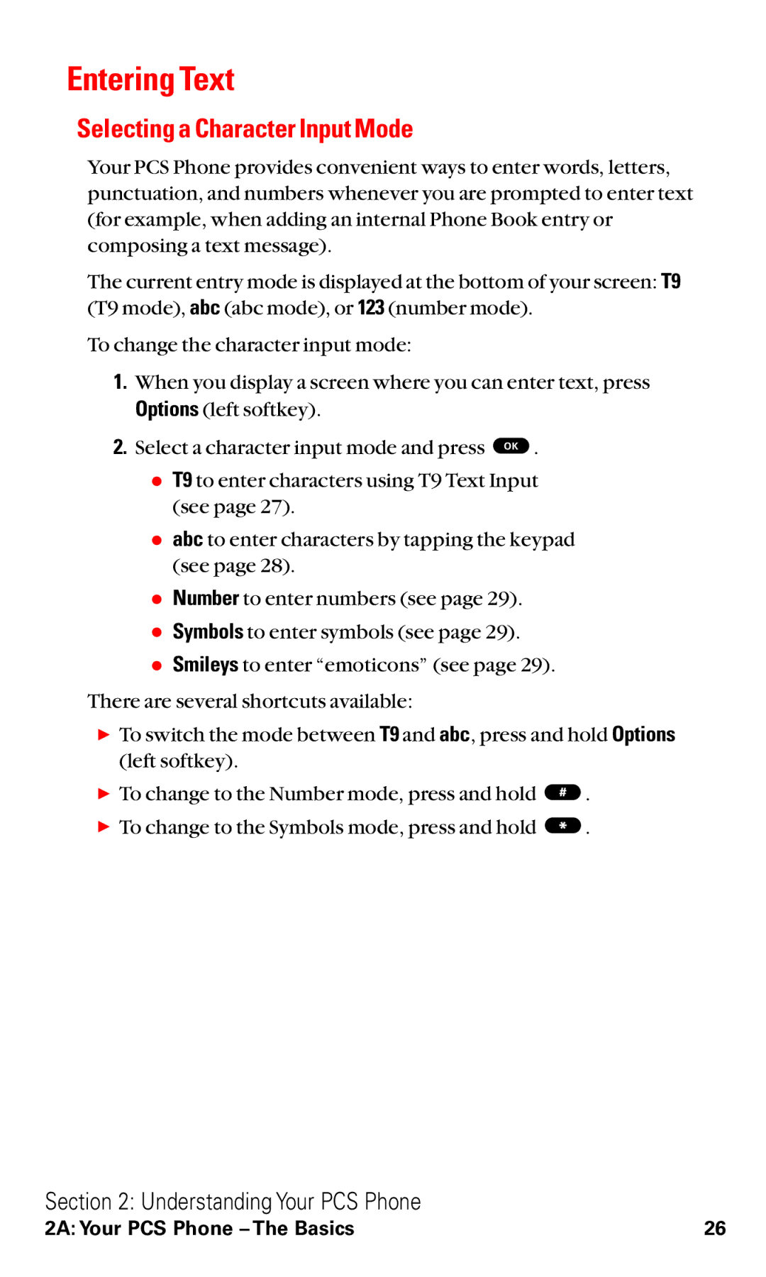 Toshiba VM4050 manual Entering Text, Selecting a Character Input Mode 