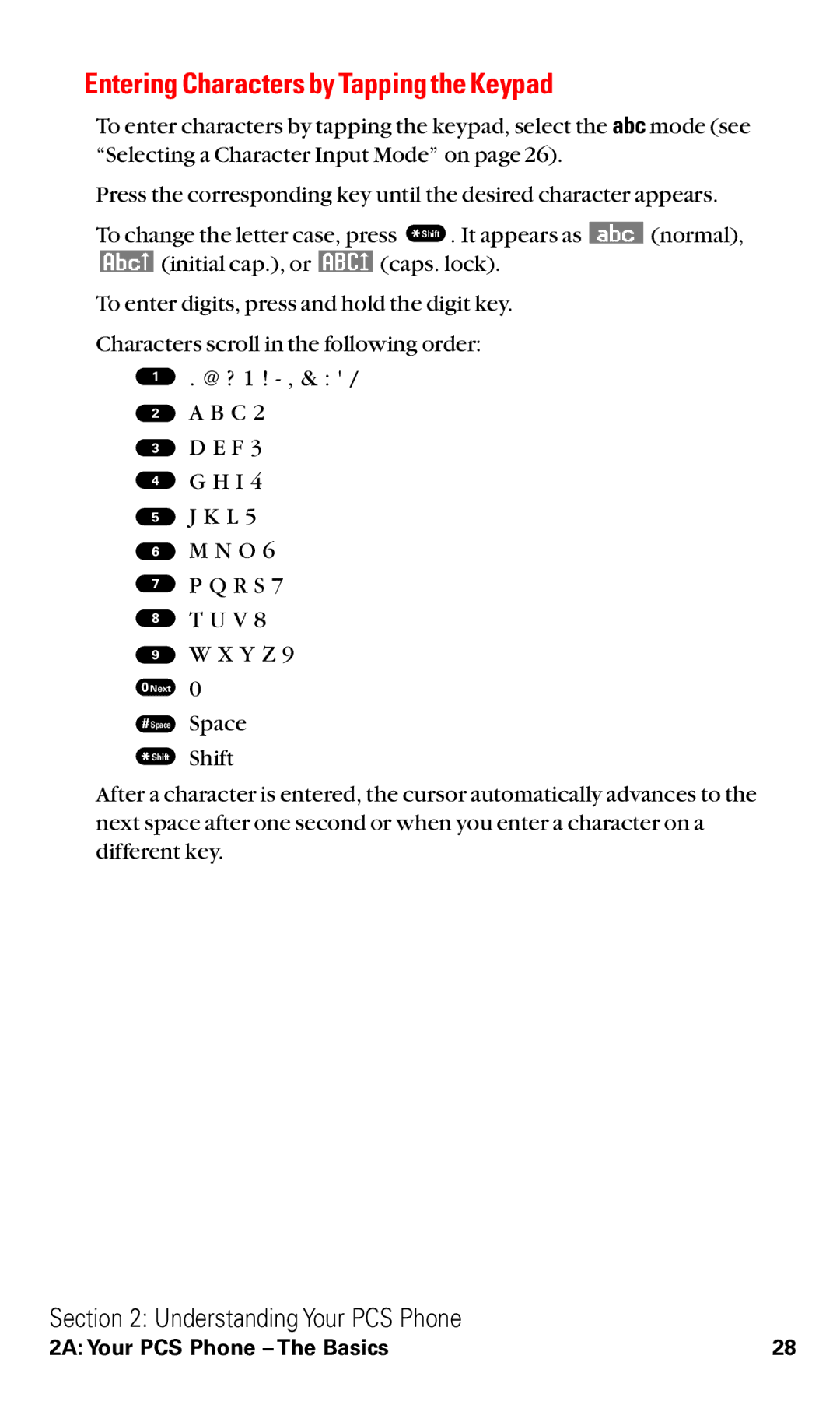 Toshiba VM4050 manual Entering Characters by Tapping the Keypad 