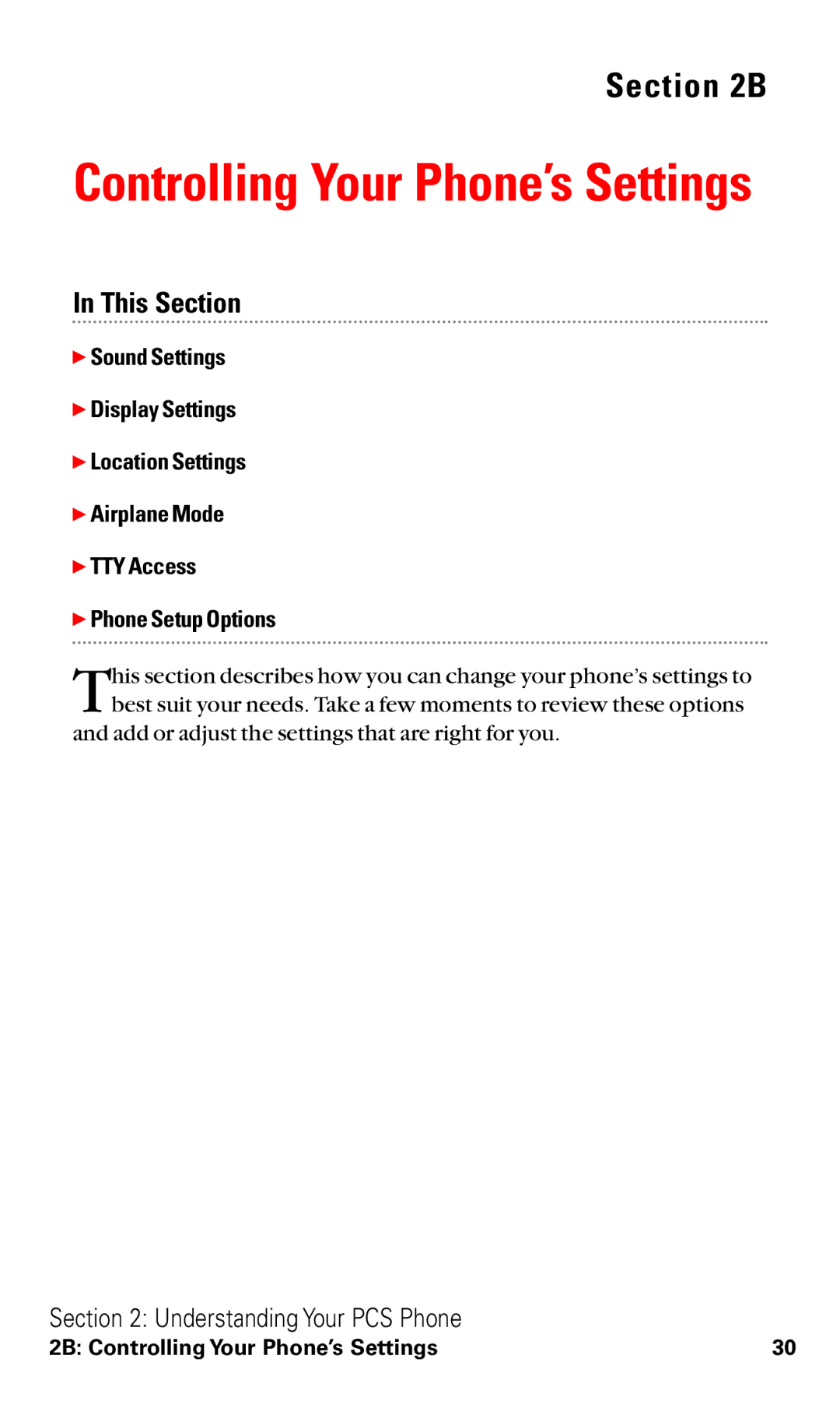 Toshiba VM4050 manual Controlling Your Phone’s Settings 