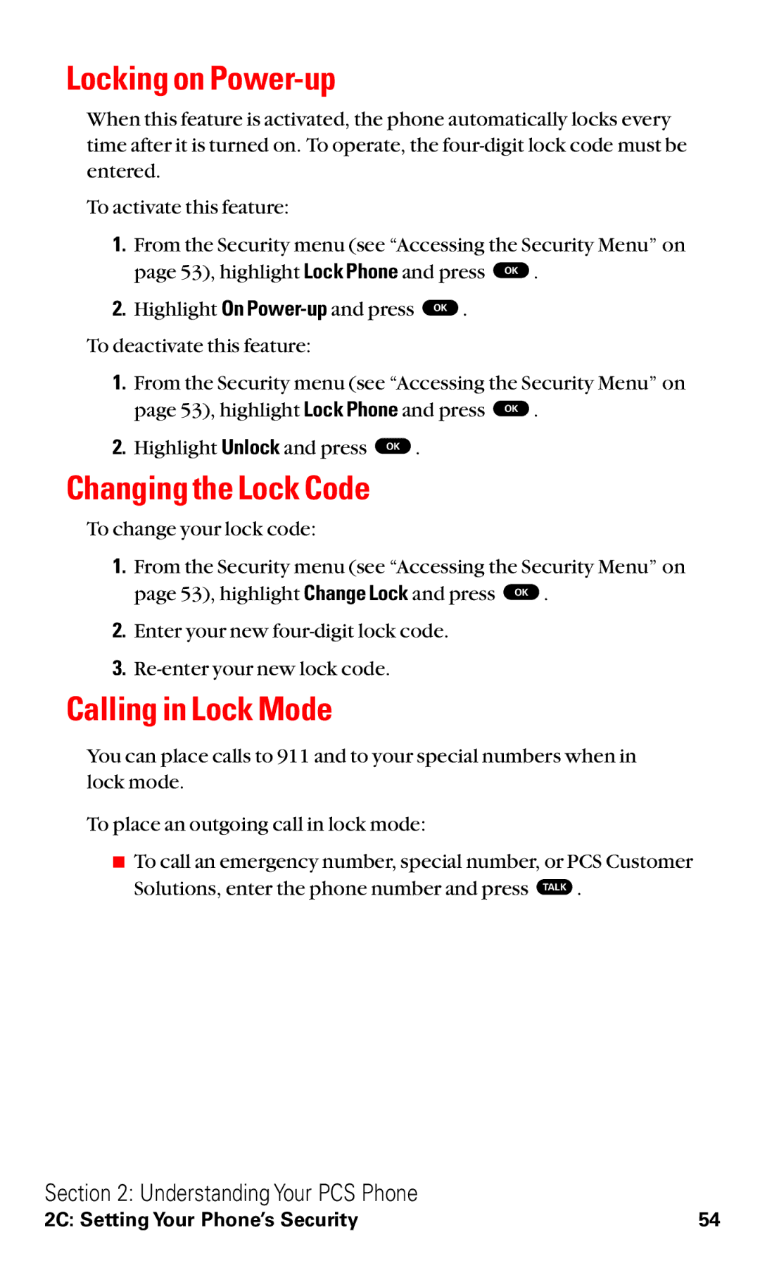 Toshiba VM4050 manual Locking on Power-up, Changing the Lock Code, Calling in Lock Mode 