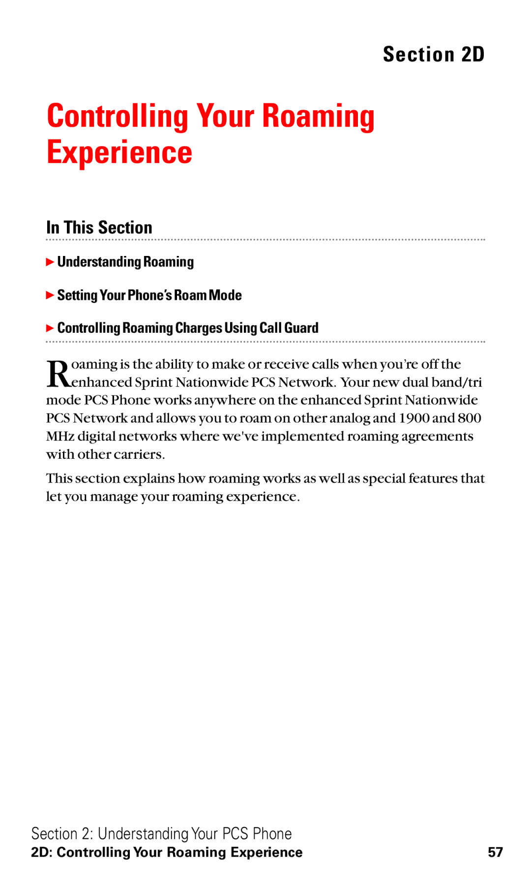 Toshiba VM4050 manual Controlling Your Roaming Experience 