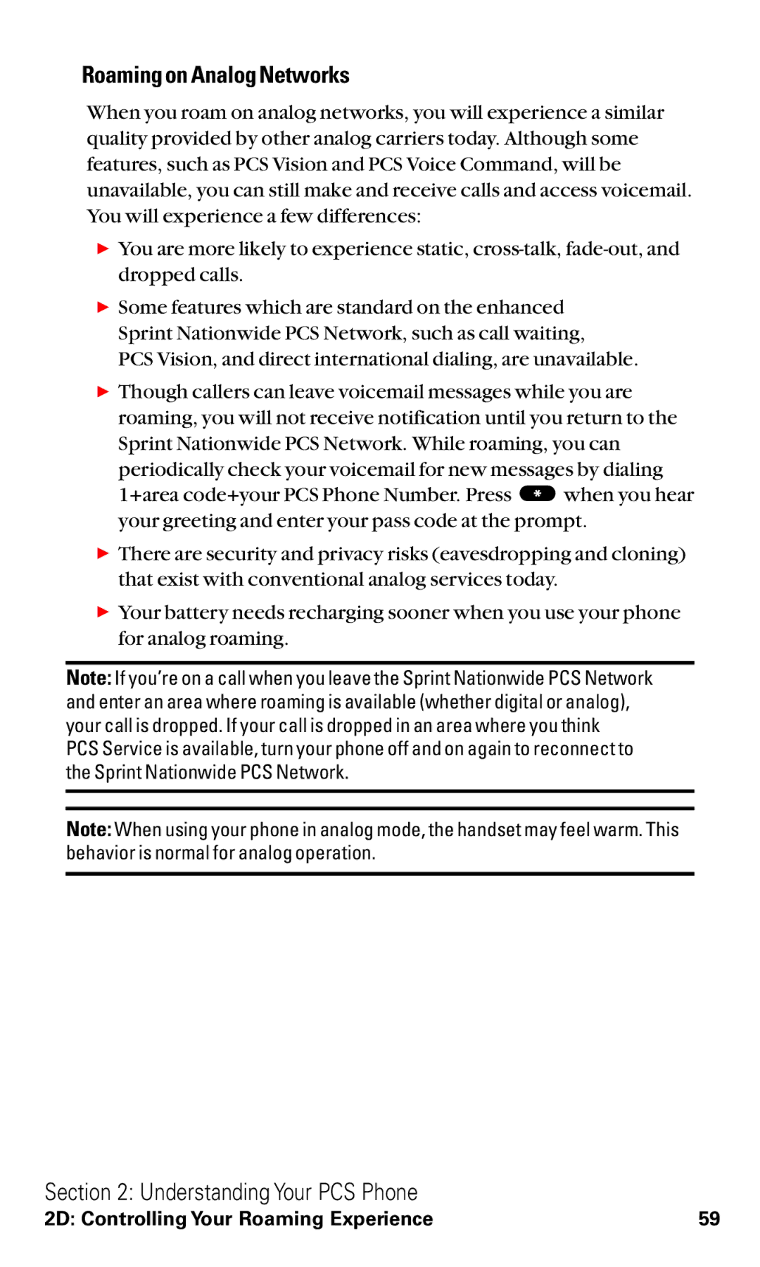 Toshiba VM4050 manual Roaming on Analog Networks 