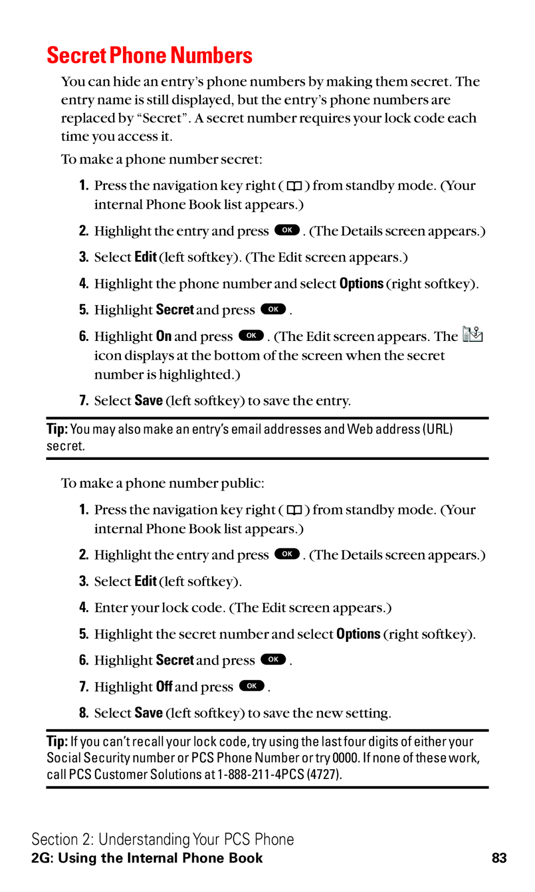 Toshiba VM4050 manual Secret Phone Numbers 