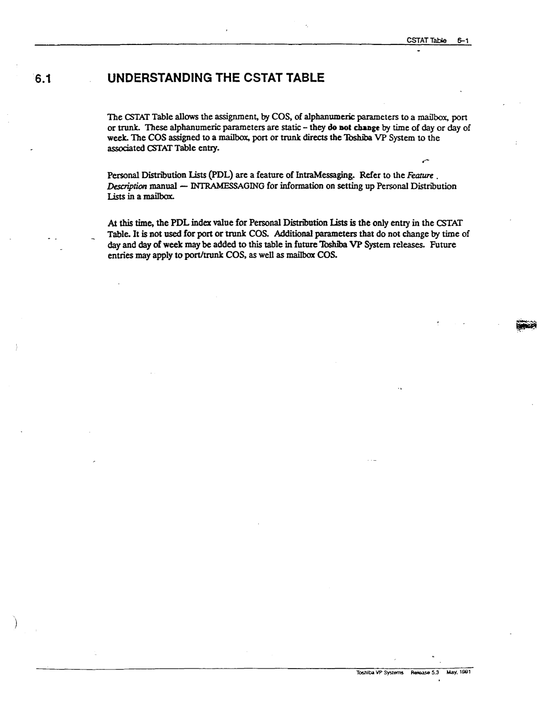 Toshiba VP 300S manual Understanding the Cstat Table 