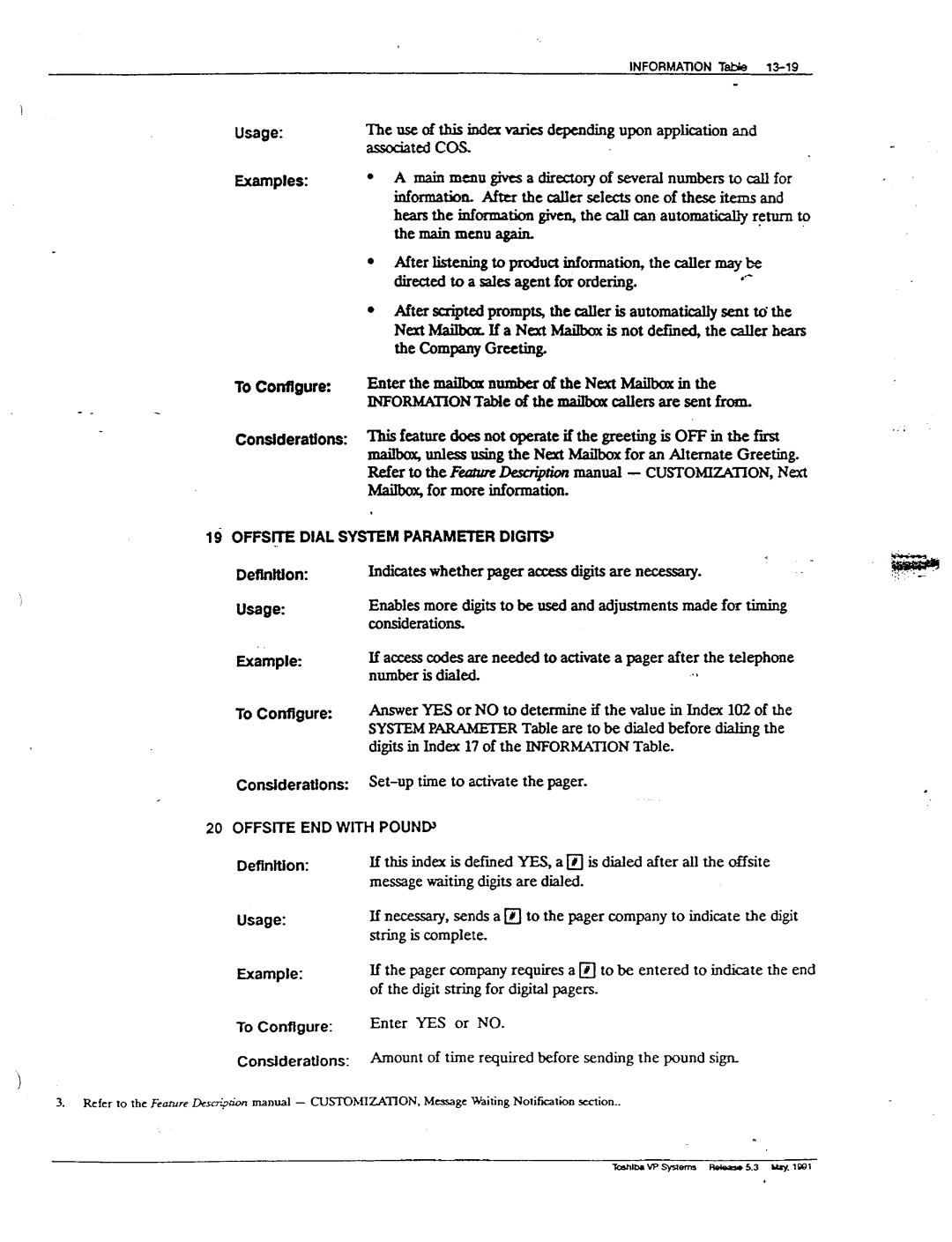 Toshiba VP 300S manual Co~der&jo~, Considerations Set-up time to activate the pager, Usage Examples To Configure 