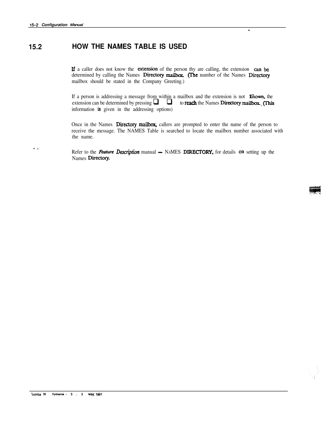 Toshiba VP 300S manual HOW the Names Table is Used 