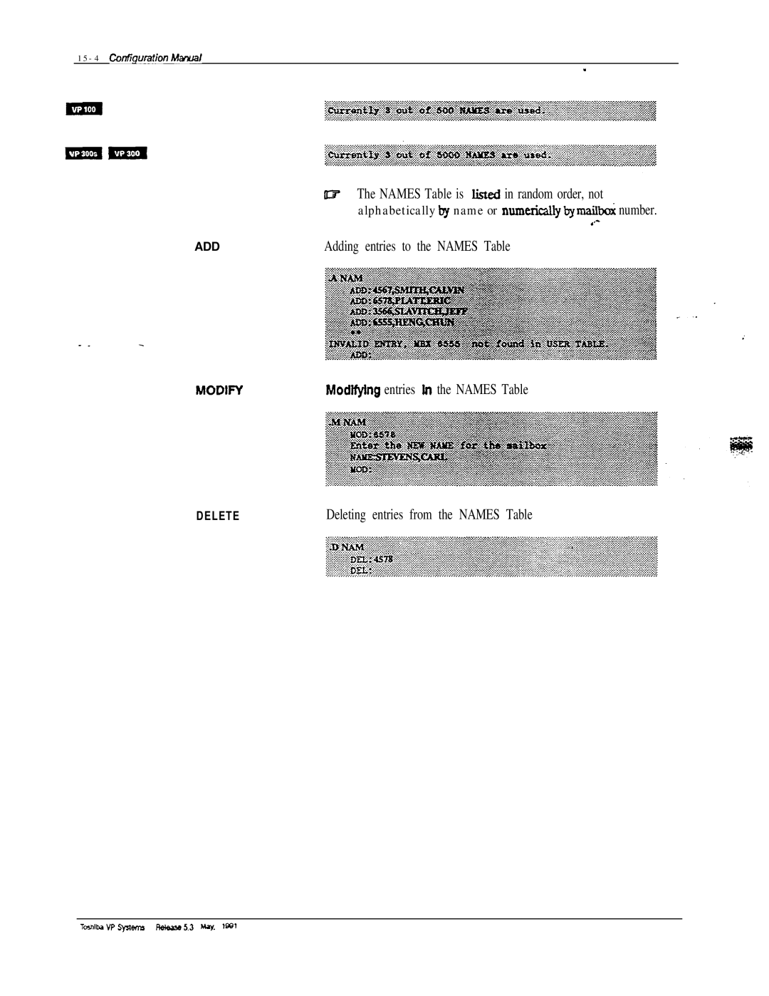 Toshiba VP 300S manual Modin, 15-4corviglJrationMrnua 