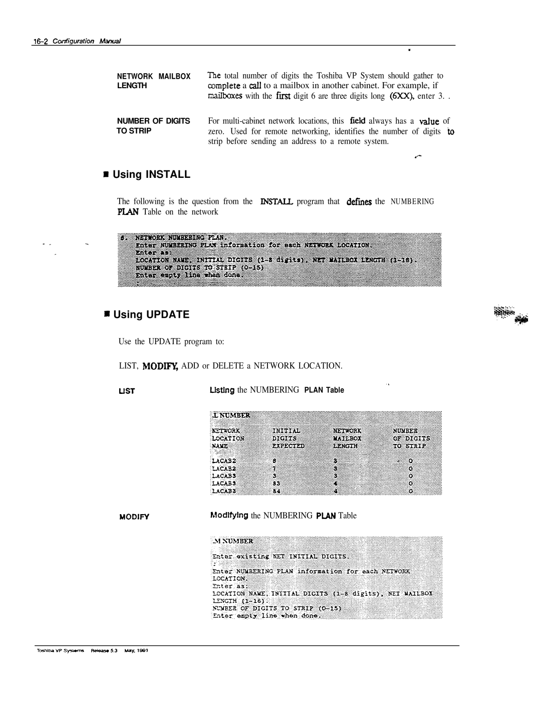 Toshiba VP 300S manual Modim 