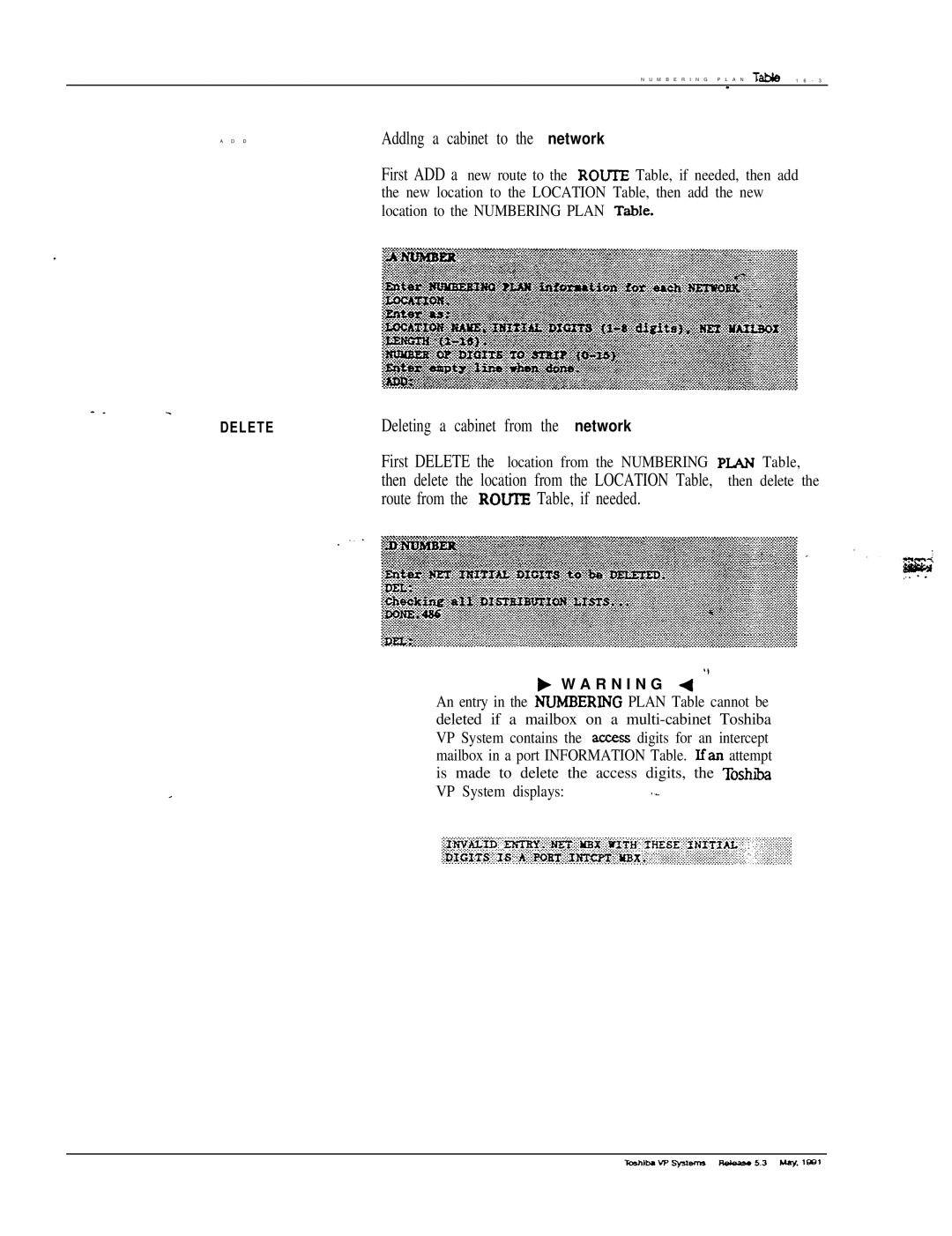 Toshiba VP 300S manual Addlng a cabinet to the network 