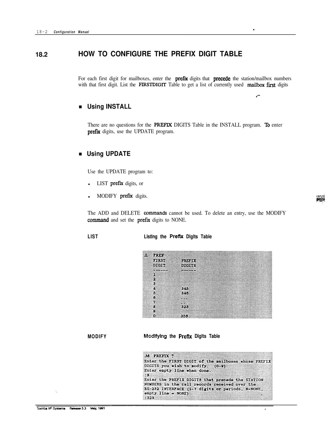 Toshiba VP 300S manual HOW to Configure the Prefix Digit Table 