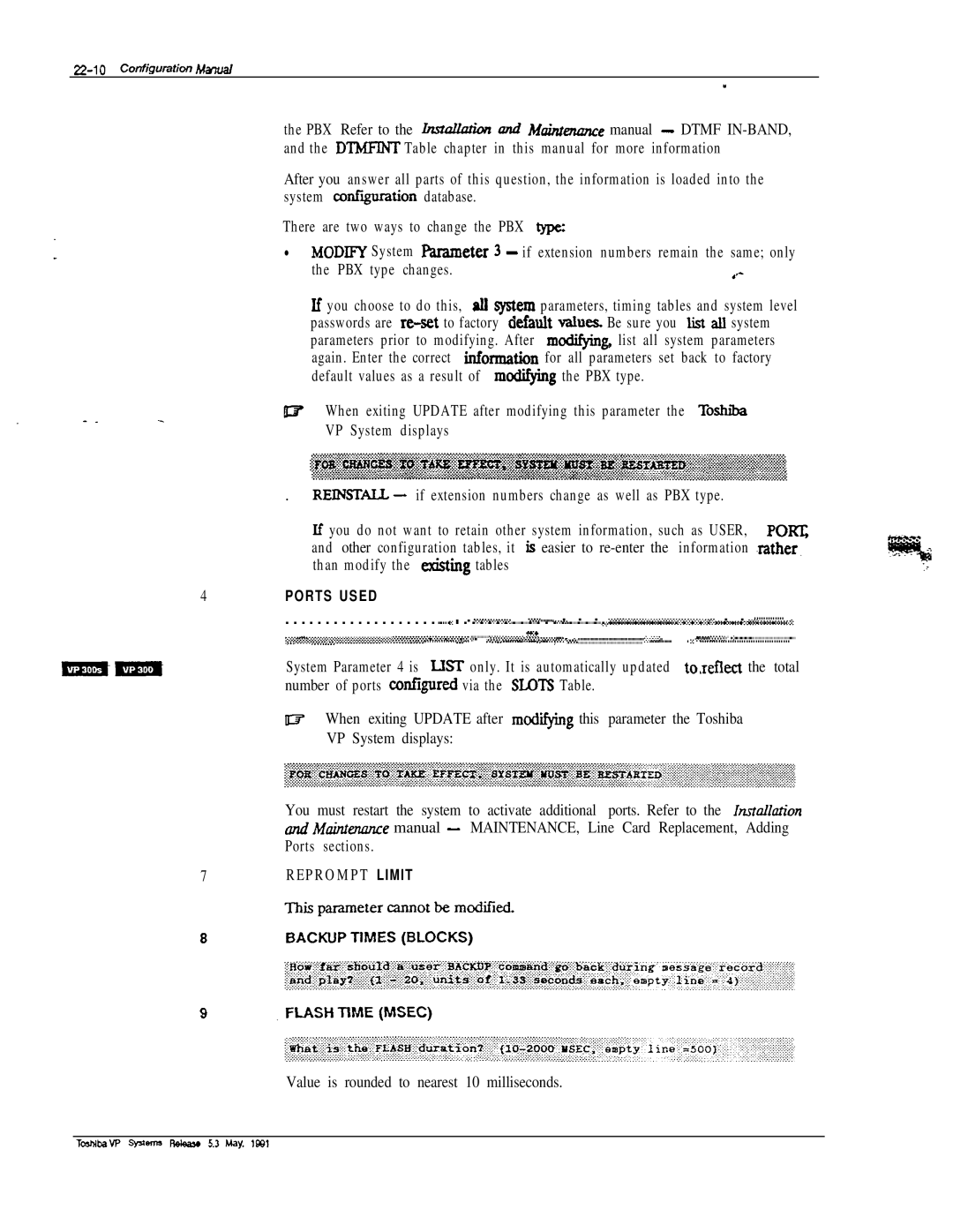 Toshiba VP 300S manual 22-I 0 configurationhtzmal, ToJMbaW zGyal-m l-i&Jaw 5.3 May. lrnl 