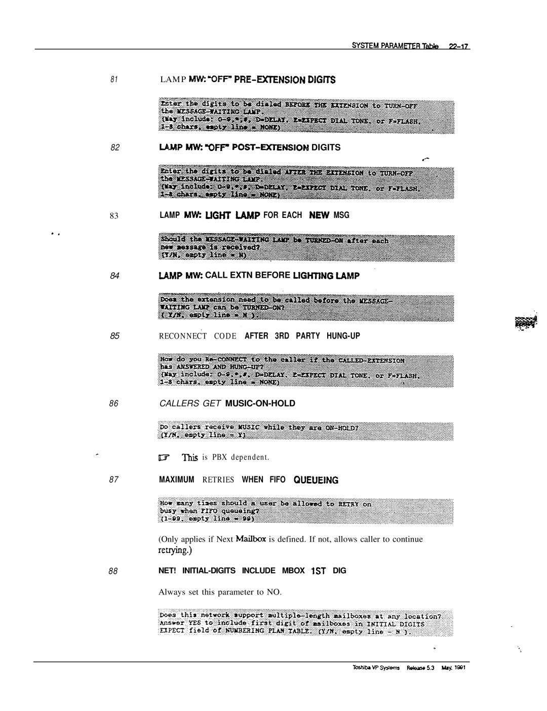 Toshiba VP 300S manual This is PBX dependent 