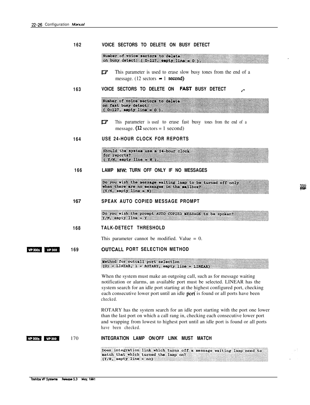 Toshiba VP 300S manual Voice Sectors to Delete on Busy Detect 