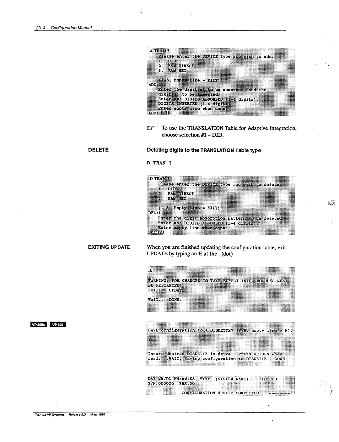 Toshiba VP 300S manual 