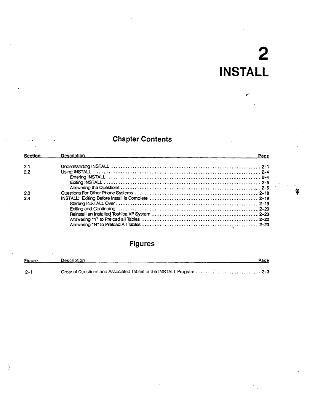 Toshiba VP 300S manual Chapter, Contents 