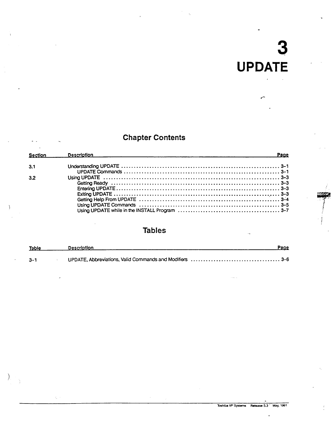 Toshiba VP 300S manual Update 