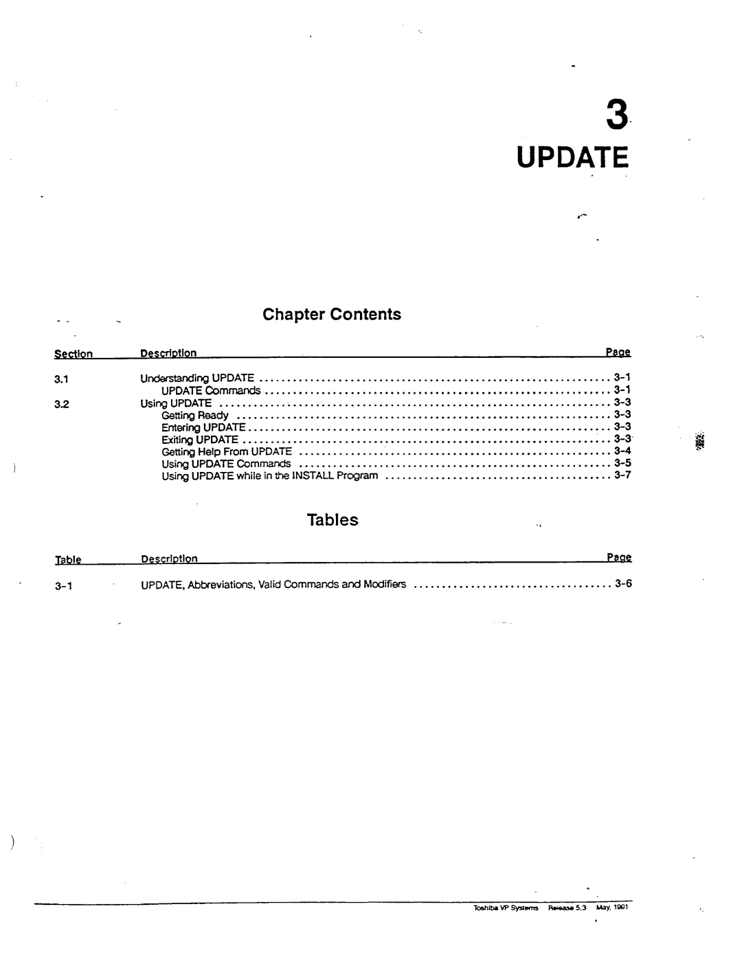 Toshiba VP 300S manual Chapter Contents 