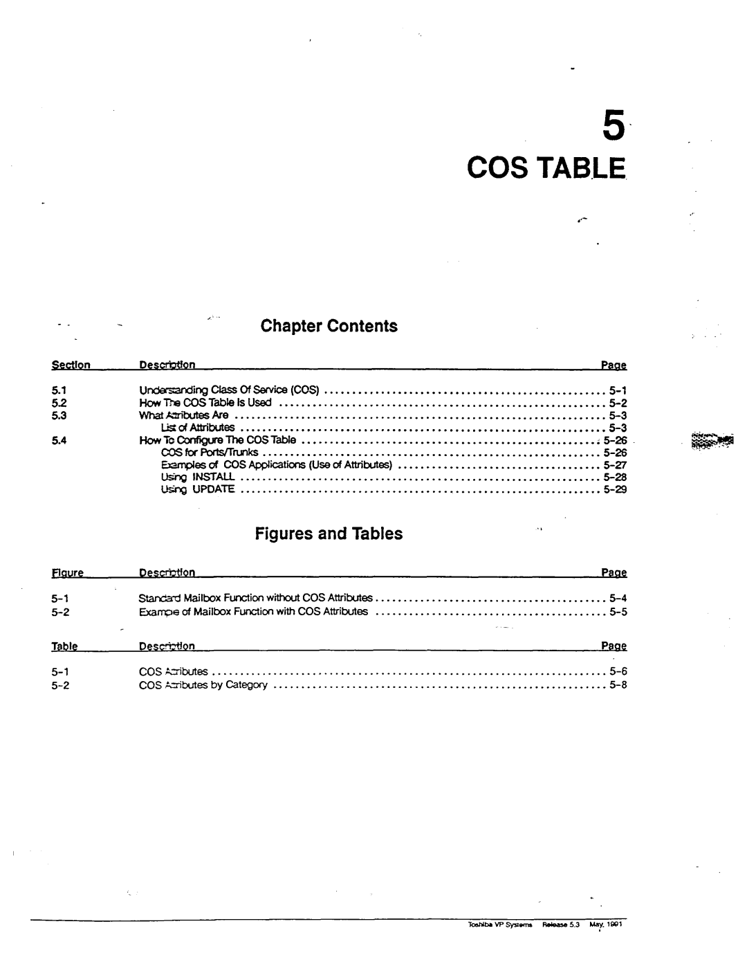 Toshiba VP 300S manual Cos Tab.Le 