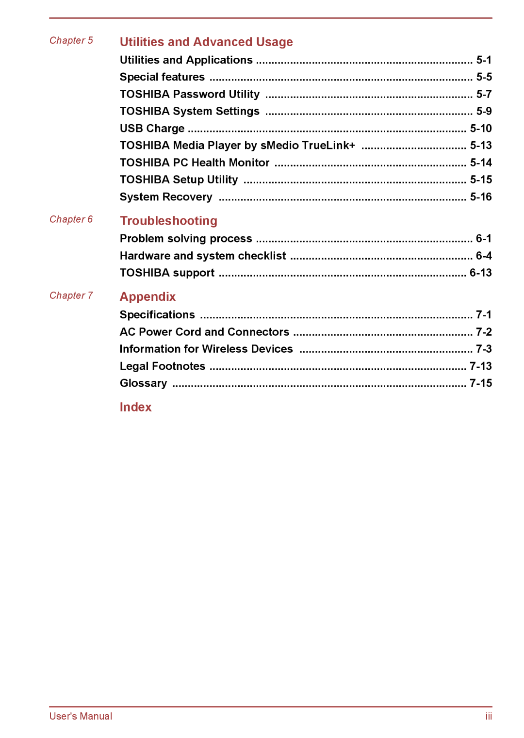 Toshiba W30DT-A-100 user manual Troubleshooting 