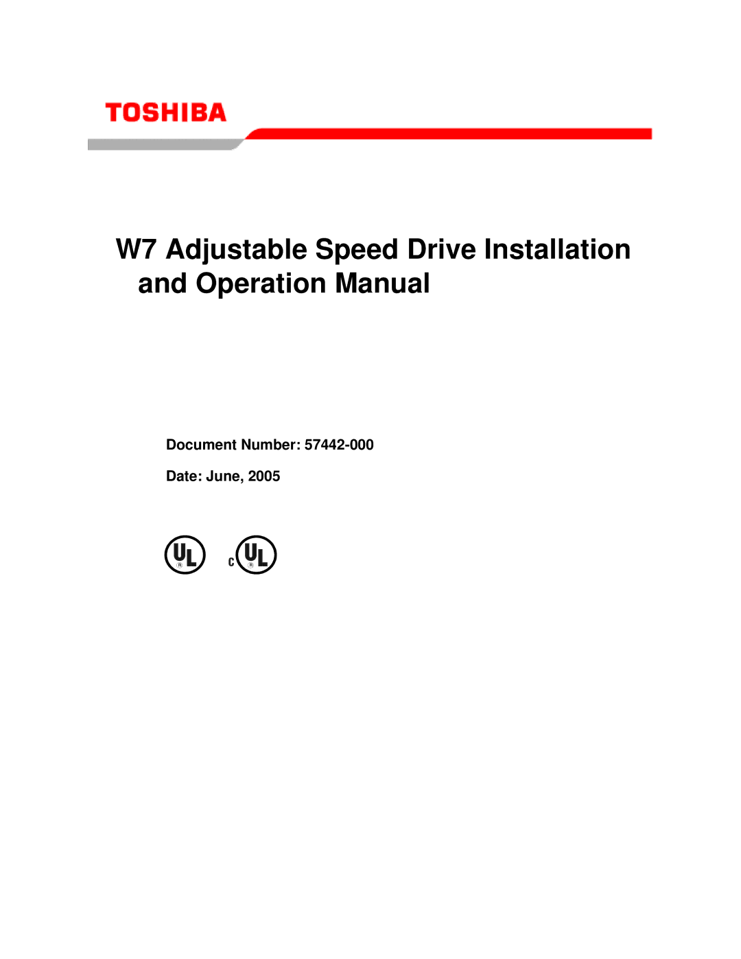 Toshiba W7 manual Document Number Date June 