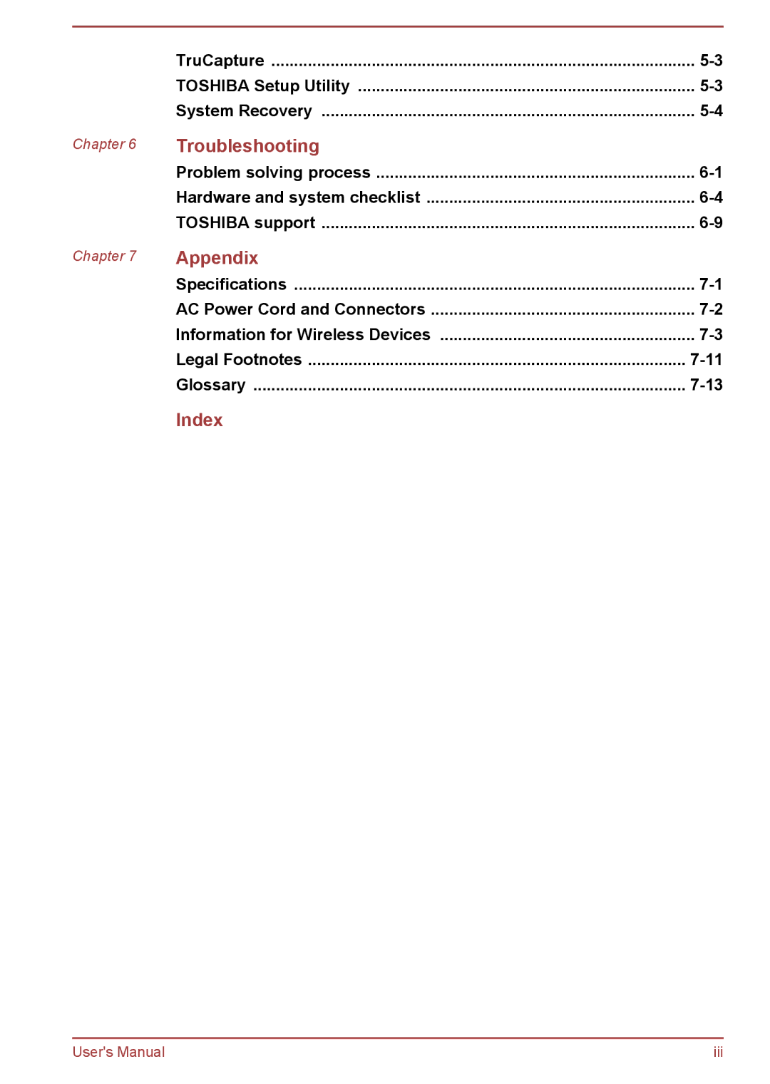 Toshiba WT8-B, WT10-A user manual Appendix, TruCapture Toshiba Setup Utility System Recovery 