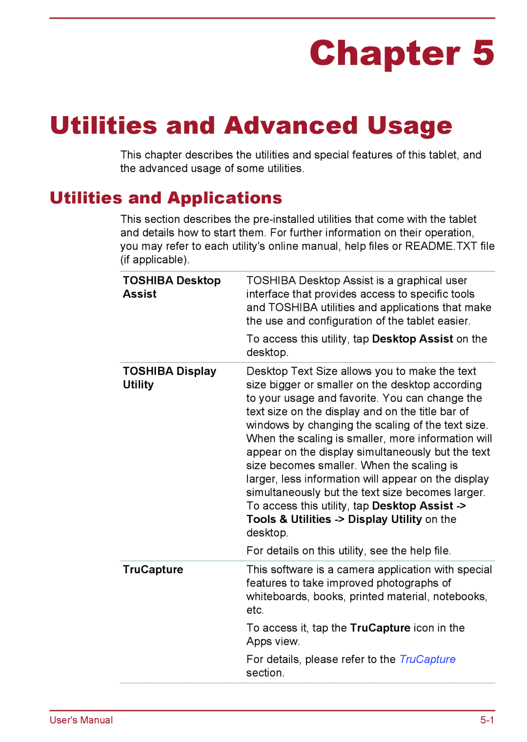 Toshiba WT8-B, WT10-A user manual Utilities and Advanced Usage, Utilities and Applications 