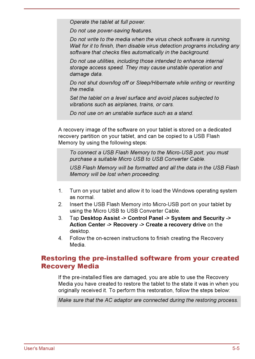 Toshiba WT8-B, WT10-A user manual 