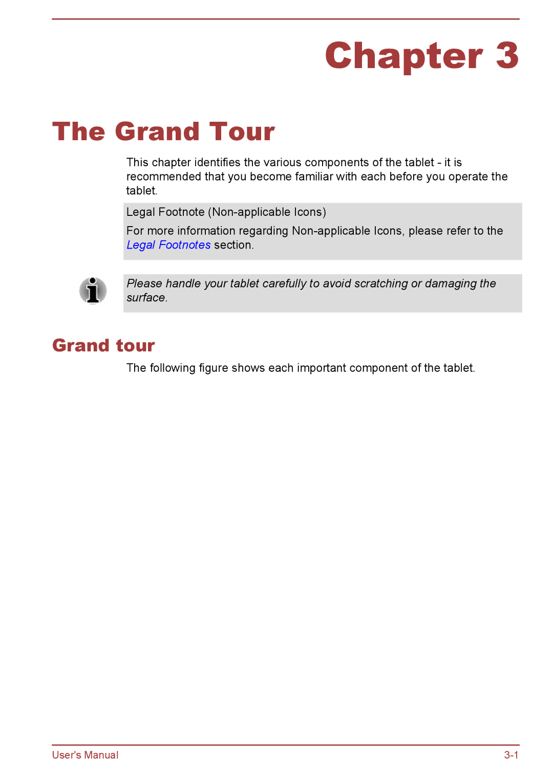 Toshiba WT8-A Series user manual Grand Tour, Grand tour 