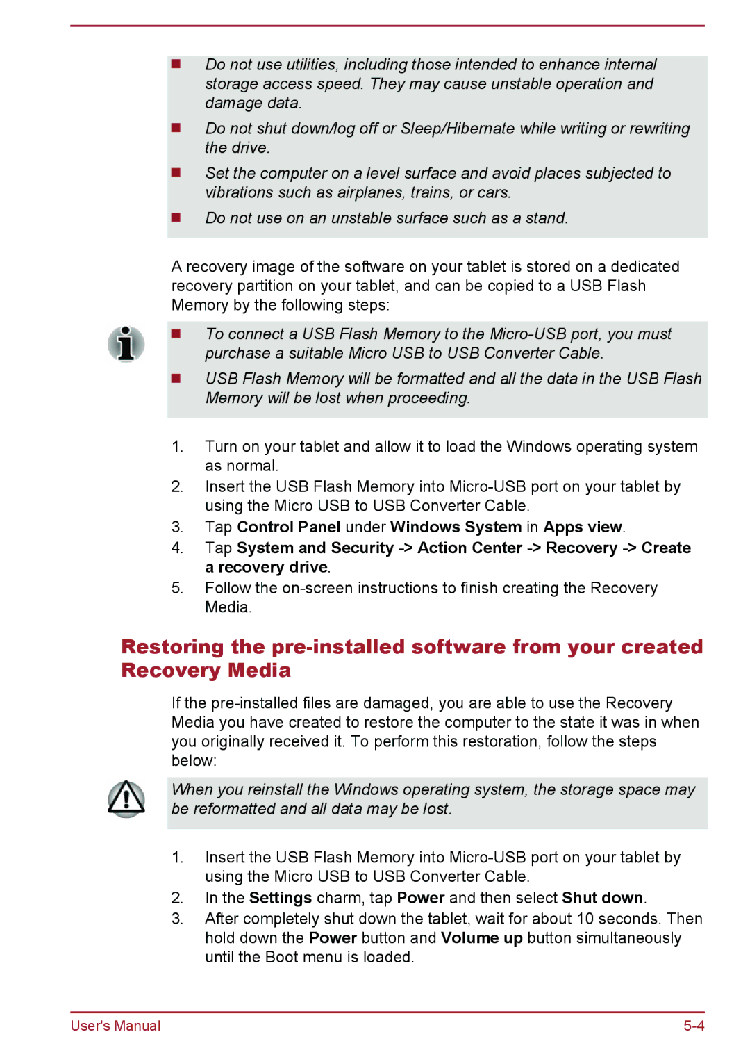 Toshiba WT8-A Series user manual 