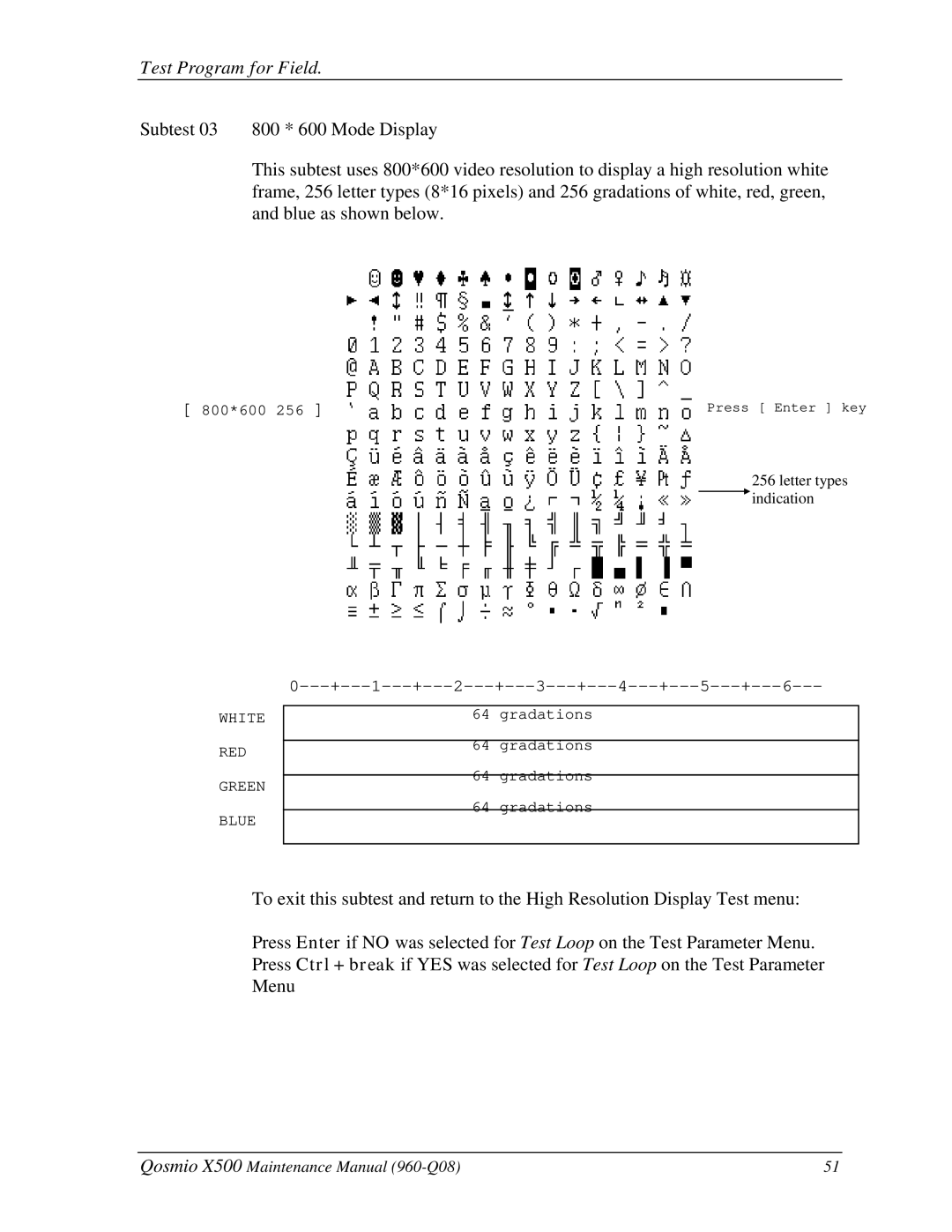 Toshiba X500 manual Letter types indication 