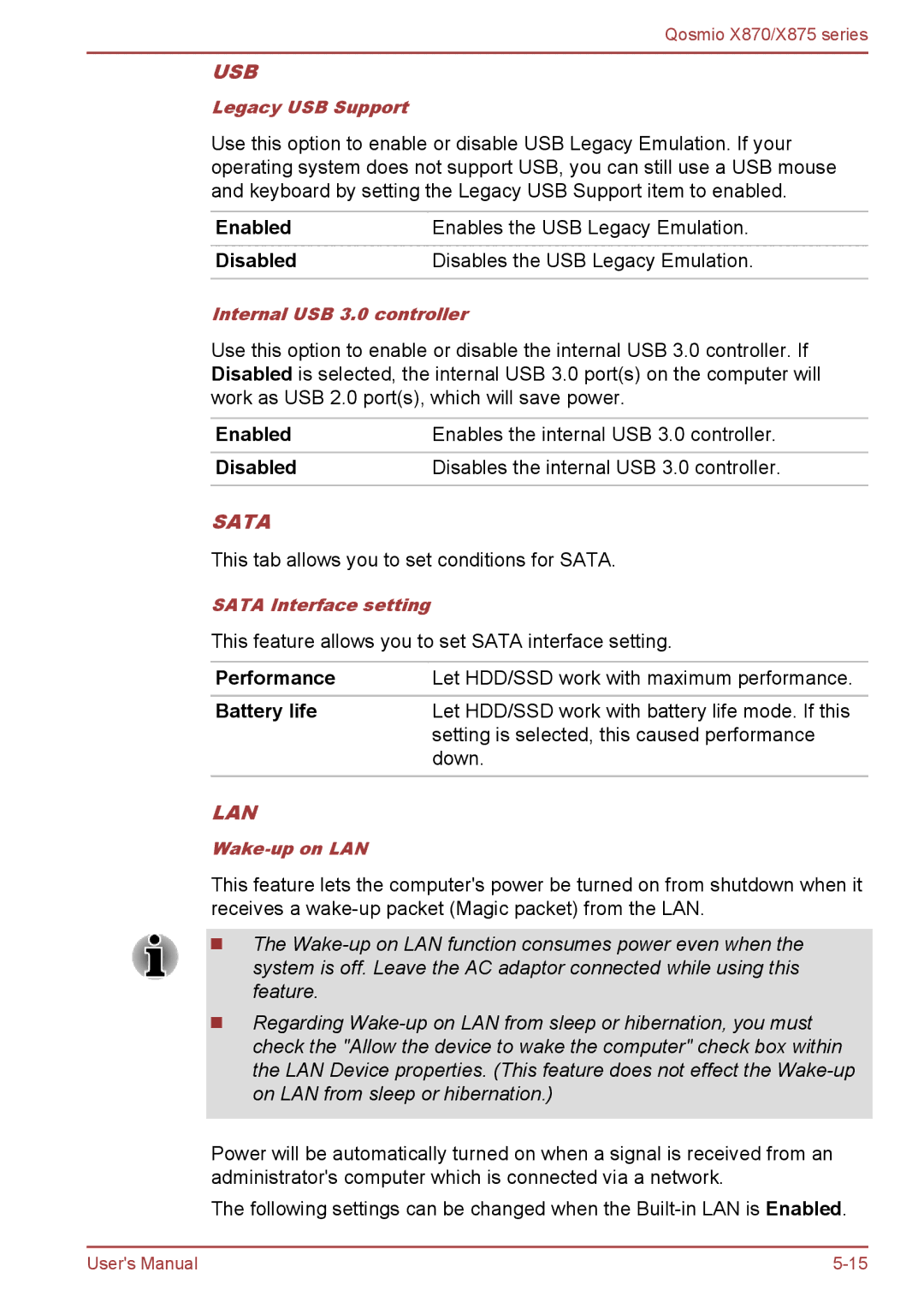 Toshiba X870, X875 user manual Performance, Battery life 