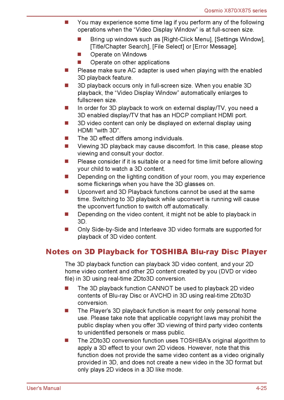 Toshiba user manual Qosmio X870/X875 series 