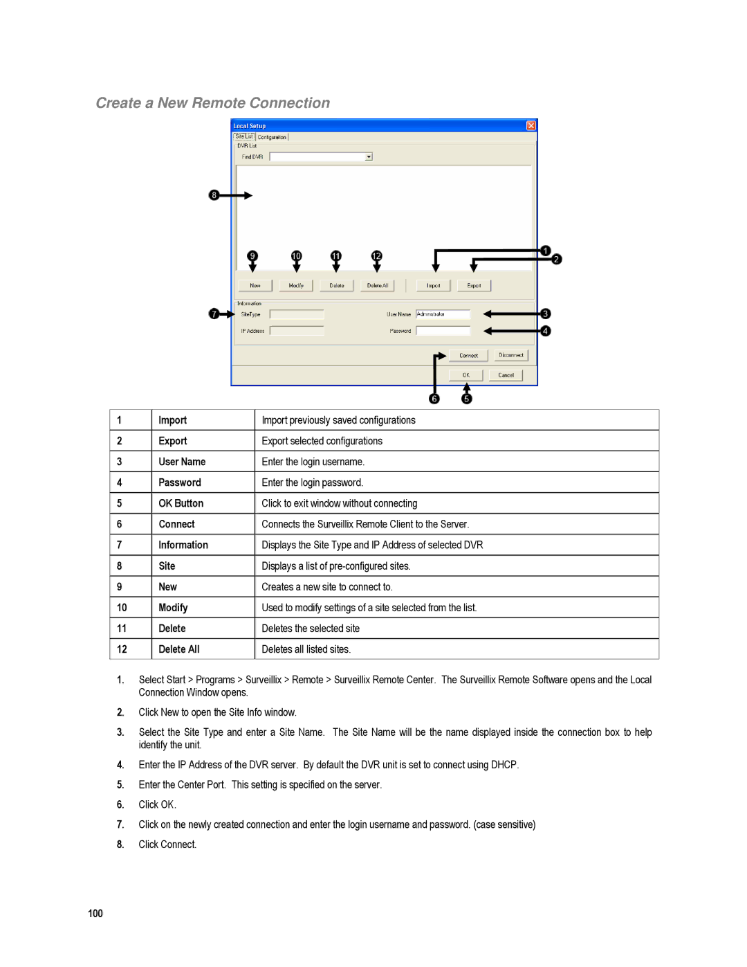 Toshiba XVR16-120-X, XVR4-120-X user manual Create a New Remote Connection 