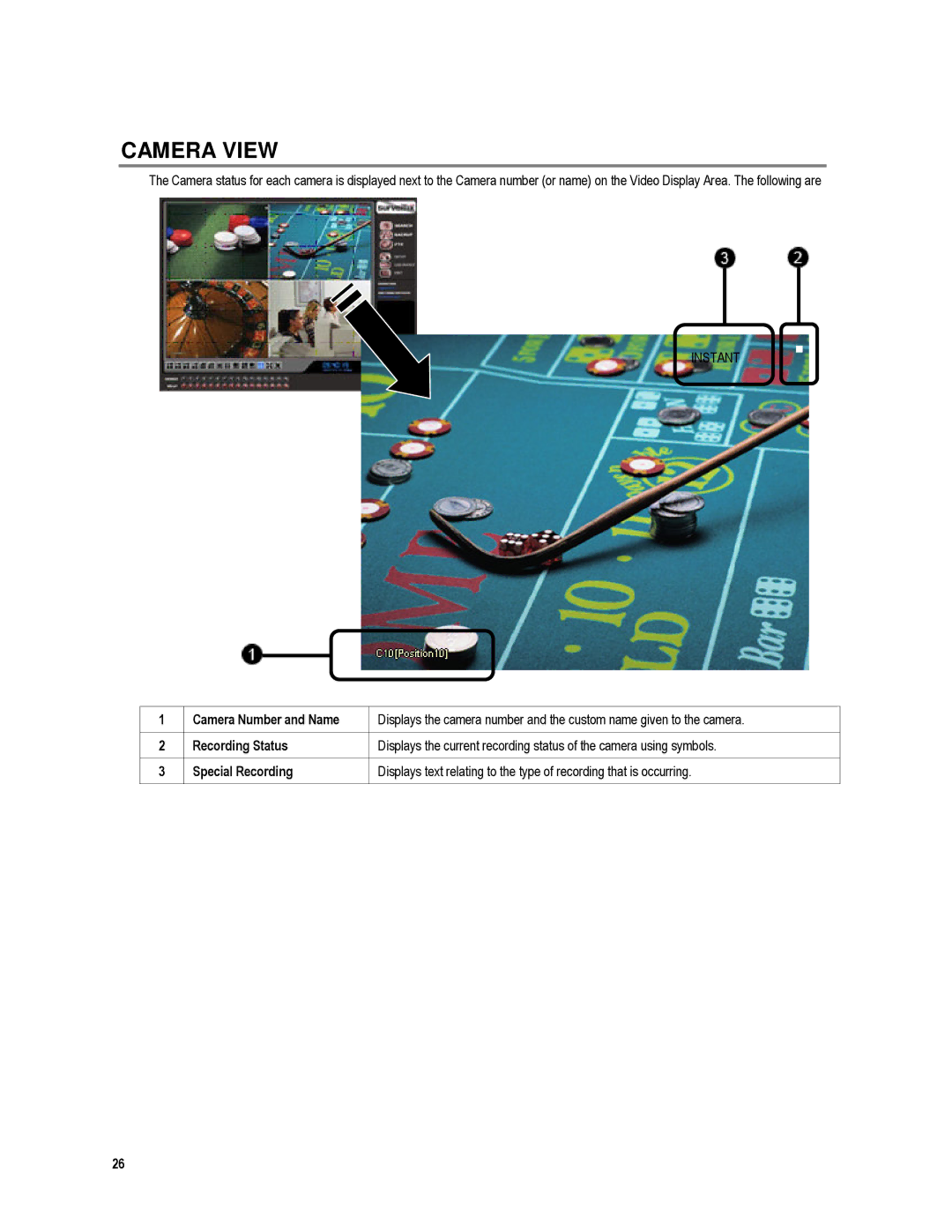 Toshiba XVR16-120-X, XVR4-120-X user manual Camera View, Instant 